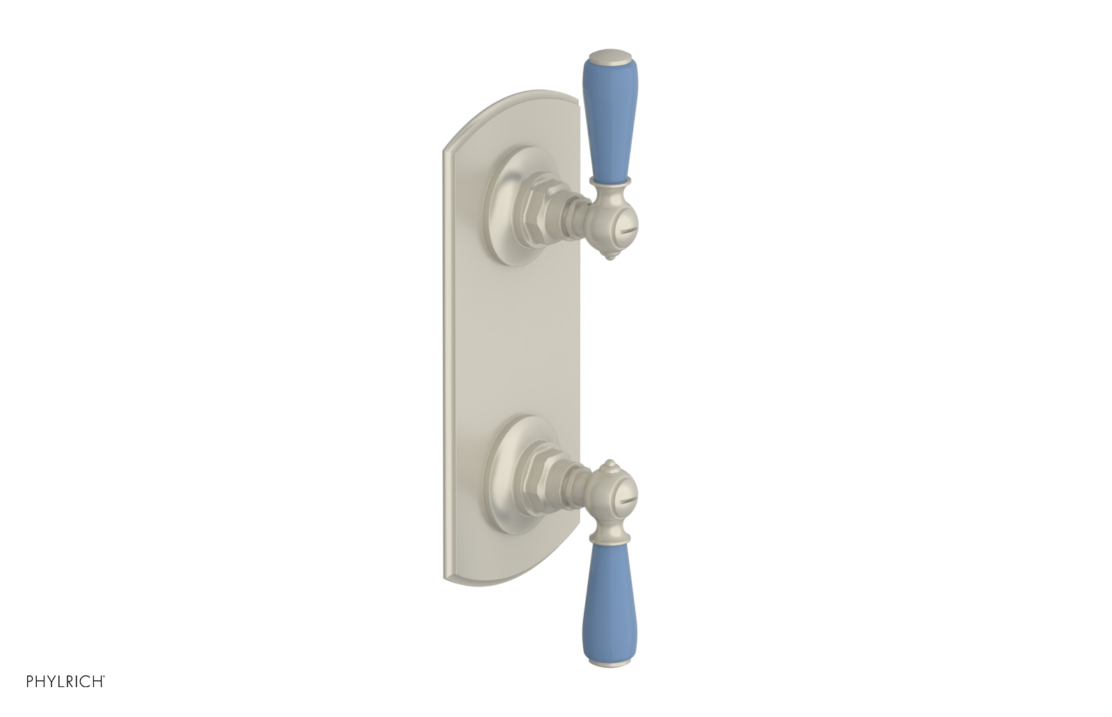Jamestown Thermostatic Shower Valve with Volume Control & Diverter - Light Blue Accented Bathroom Fixture for Modern Home Renovation & Spa-Like Shower Experience