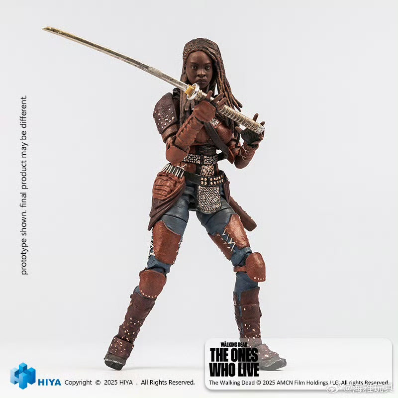 Pre Order 1/18 HIYA 4-Inch Action Figure - The Walking Dead: The Ones Who Lived Michonne Collectible Mini Series | Highly Detailed Sculpt | Perfect for Display, Collection, and Role-Playing Scenes