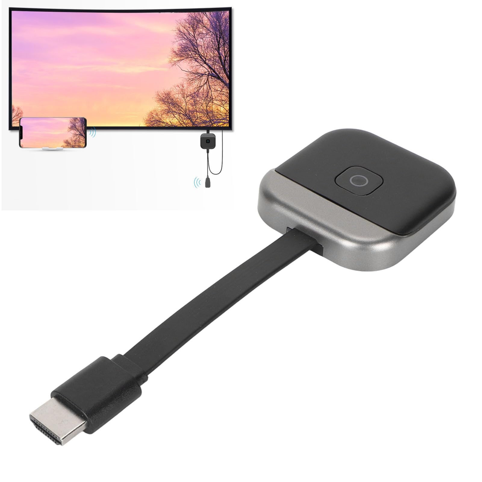 4K HD Wireless Display Adapter - Fast Screen Mirroring for Phones, Tablets & Laptops | 2.4G Band | Horizontal/Vertical Switch | Home Office & Entertainment Streaming