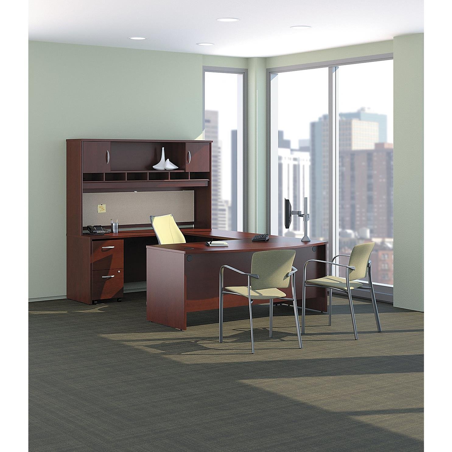 Bush Business Furniture Series C Collection 48W Mahogany Return Bridge - Premium Office Desk for Home & Business Workspaces, Conference Rooms & Executive Offices