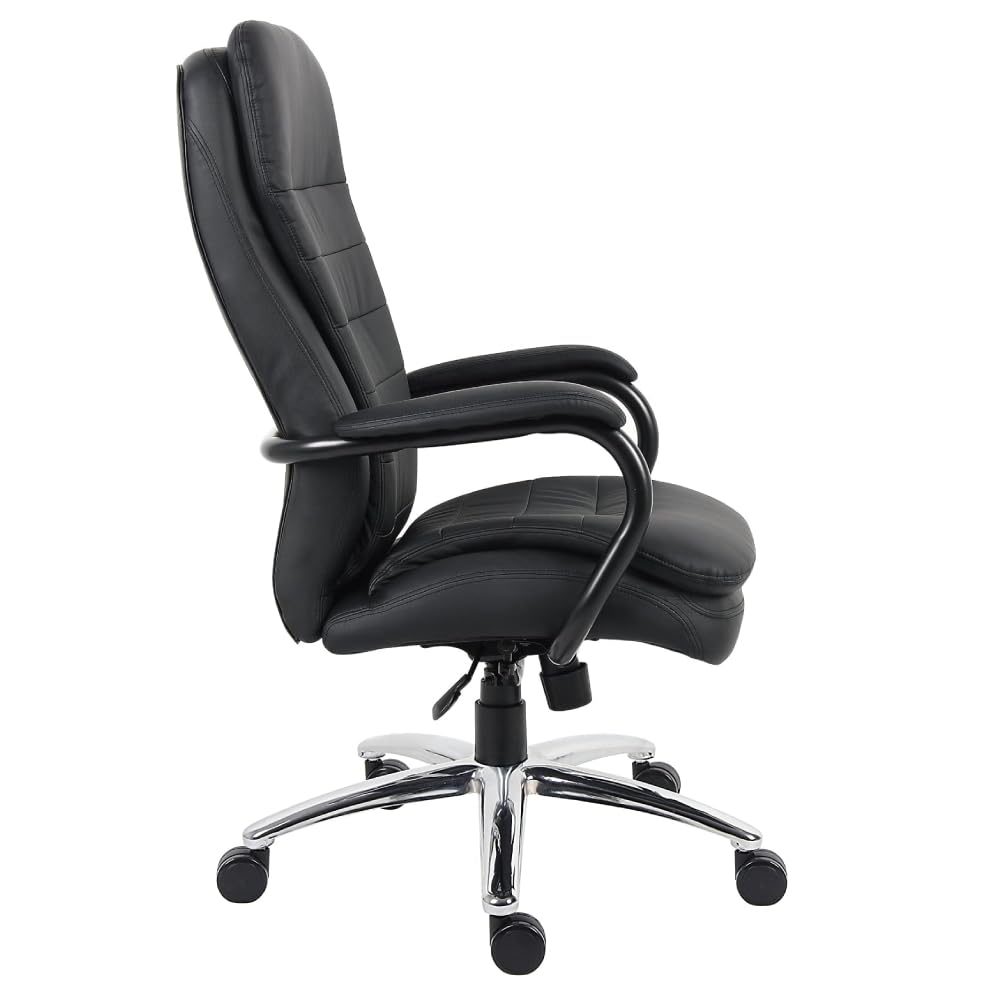 Premium Big and Tall Executive Office Chair for Heavy Duty - 500 lbs Capacity, Black Leather Ergonomic Computer Chair for Large Men - Ideal for Home Office, Gaming, and Professional Workspaces