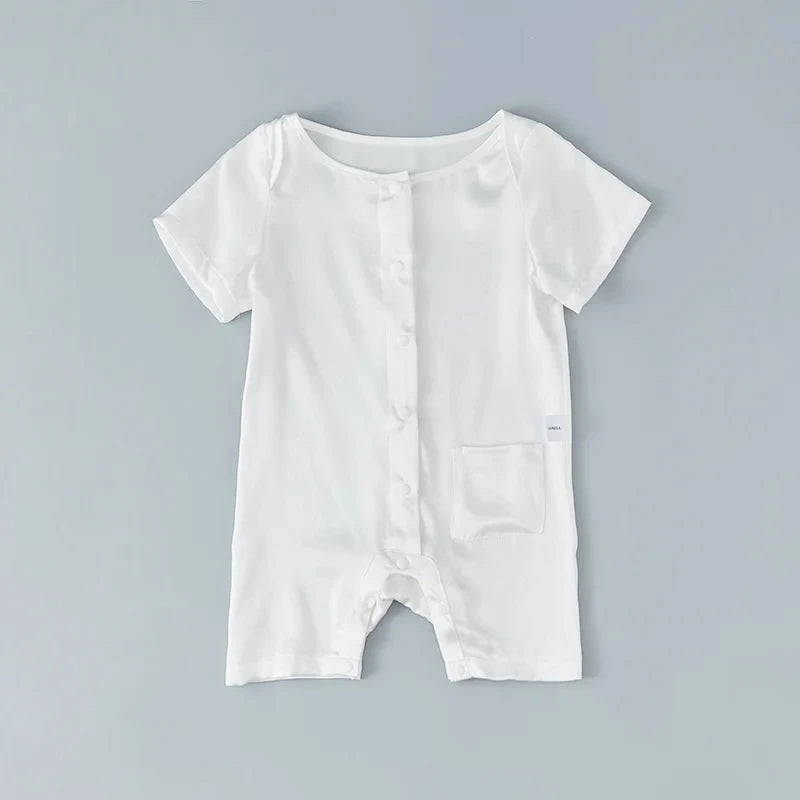 Soft & Breathable Baby Silk Onesies - Short Sleeve Romper for Newborns & Infants | Perfect for Summer, Playtime & Photo Shoots