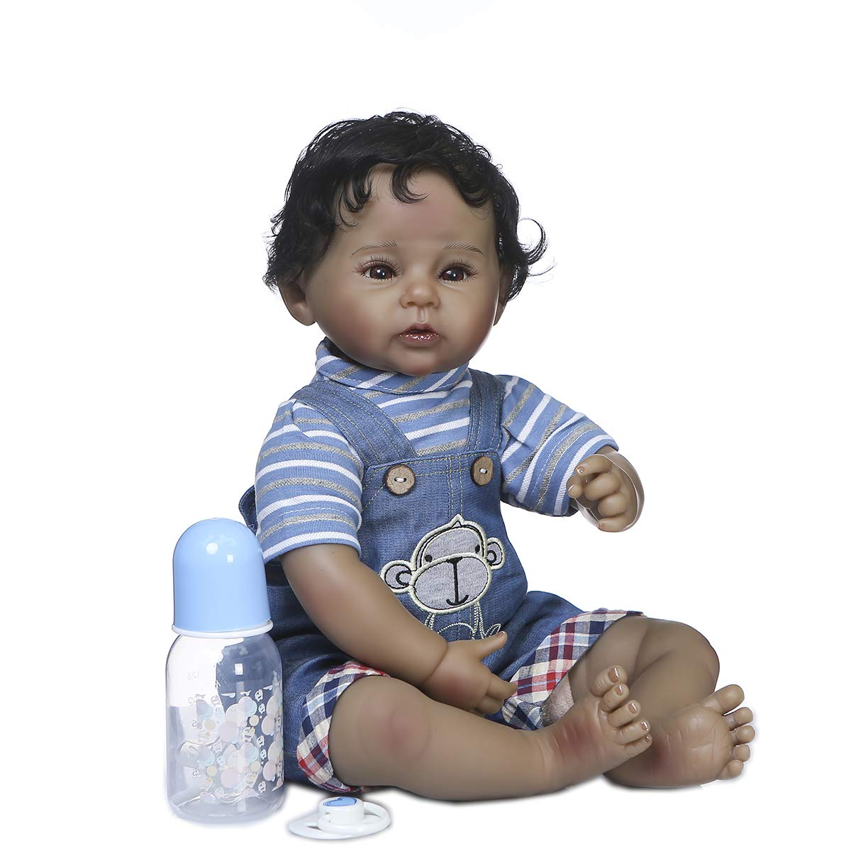 22 Inch Realistic African American Reborn Baby Dolls - Weighted Silicone Twins Set (Boy & Girl) for Kids | Lifelike Newborn Black Baby Dolls for Play, Collecting & Gift Giving