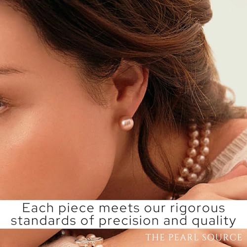 14K Gold 7-8mm Round Pink Freshwater Cultured Pearl Stud Earrings for Women | Elegant Pearl Jewelry Gifts for Christmas, Holidays, Anniversary & Special Occasions | Perfect for Weddings, Parties & Everyday Wear