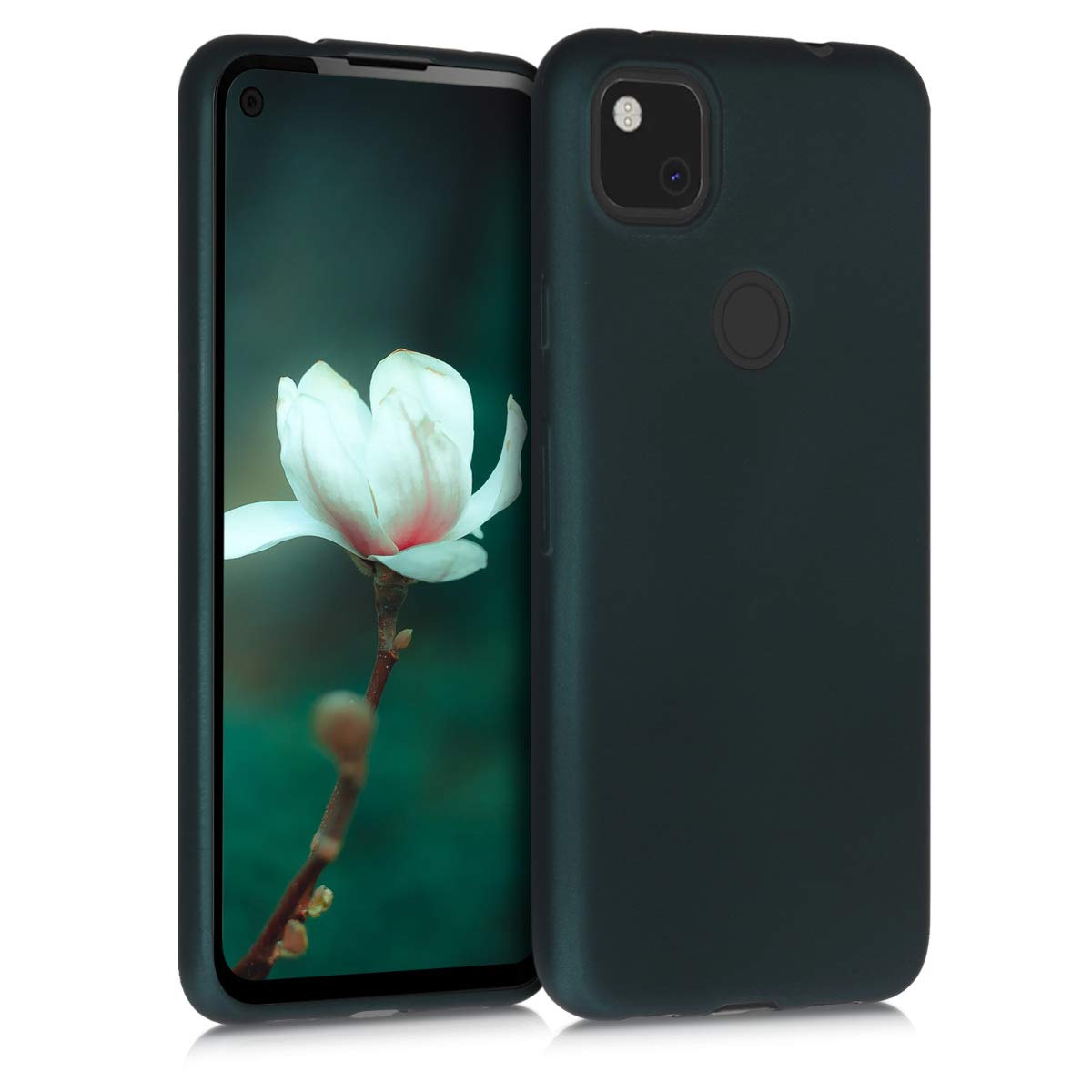 kwmobile TPU Case for Google Pixel 4a - Slim Protective Phone Cover in Metallic Teal for Everyday Use