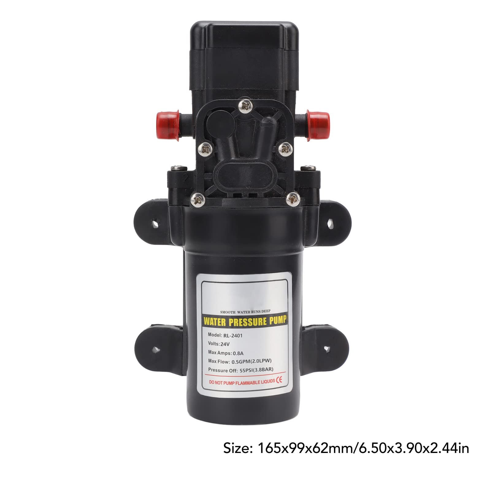 12V 24V DC Diaphragm Water Pump - High Pressure Self-Priming Water Pump for Car Wash, RV, Marine, Irrigation & Automotive Supplies (RL-2401 24V) | Perfect for Off-Grid Camping, Boat Water Systems & Mobile Cleaning Solutions
