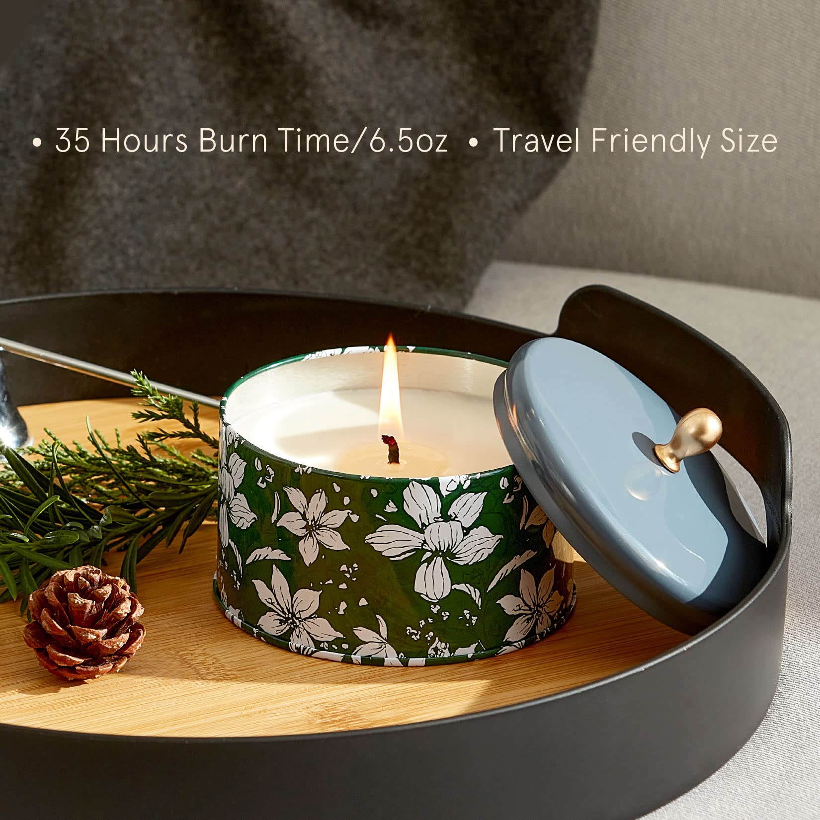 LA JOLIE MUSE Premium Cedarwood Scented Candle - Natural Soy Wax, 35-Hour Burn Time - Holiday Gift & Winter Home Decor for Cozy Evenings, Relaxation & Aromatherapy