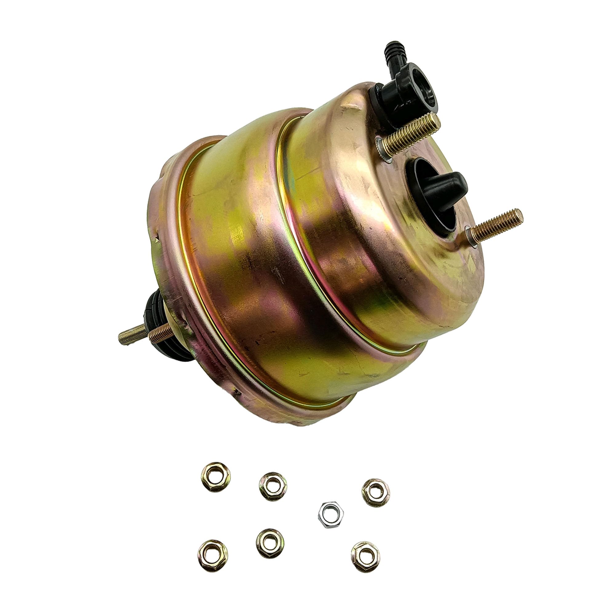 7 Inch Zinc Dual Power Brake Booster Kit with 1 Inch Bore Bail Top Master Cylinder - Universal Booster Conversion Kit RSRB03123 for Classic Cars & Hot Rods - Improve Braking Performance for Safer Driving