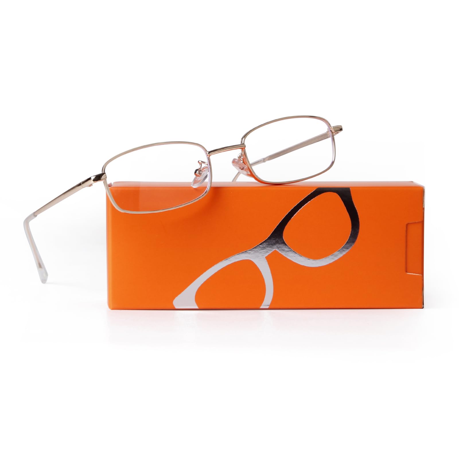 ADE WU Fashion Glasses for Women & Men - Y2K Retro Rectangle Blue Light Blocking Glasses in Gold, Silver & Black | Perfect for Gaming, Office Work & Screen Time Protection