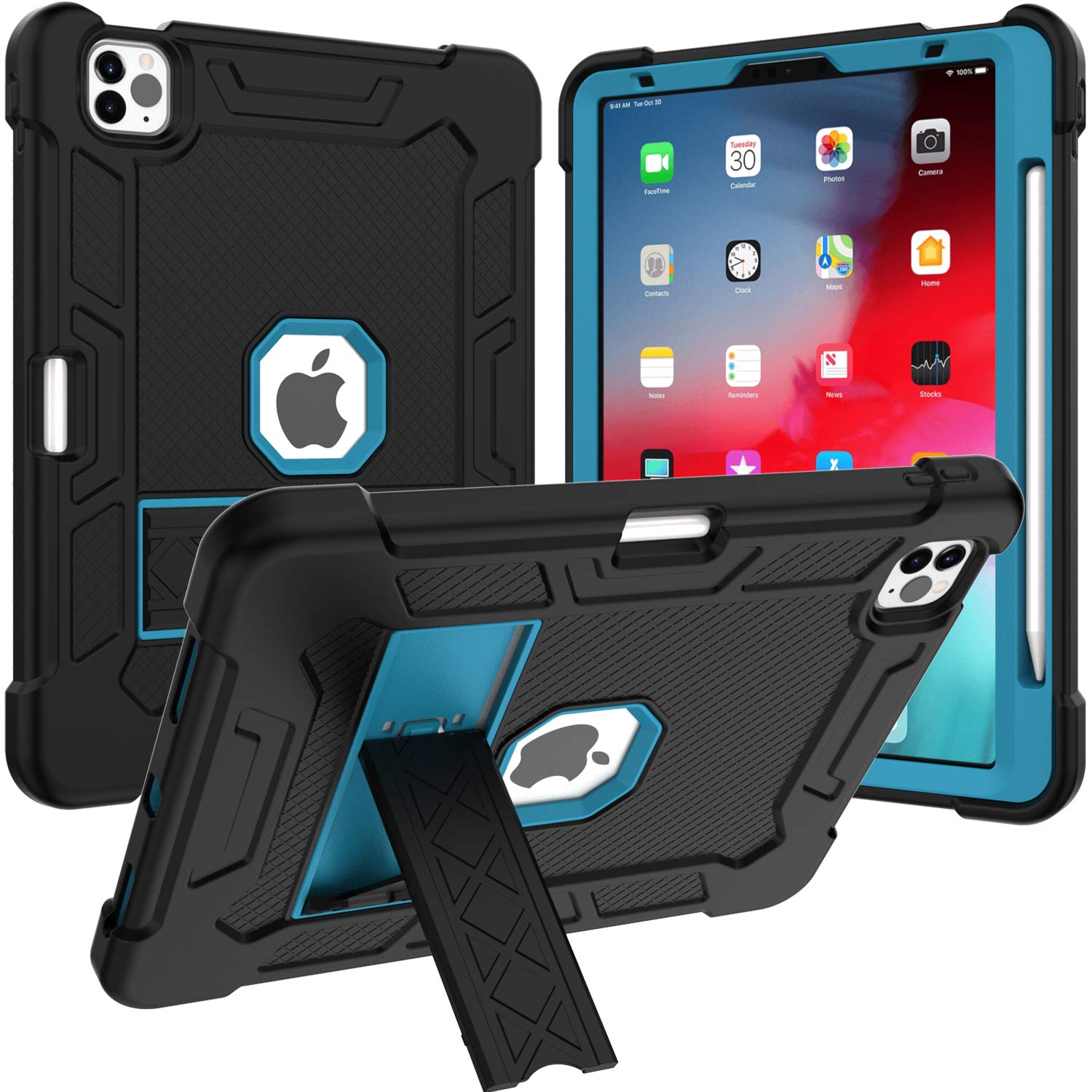 **Shockproof Rugged Case for iPad Air 4/5 (2020/2022) - Heavy Duty Hybrid Armor Cover with Kickstand, 3-Layer Protection for iPad Air 10.9 Inch | Perfect for Travel, Work & Outdoor Use**