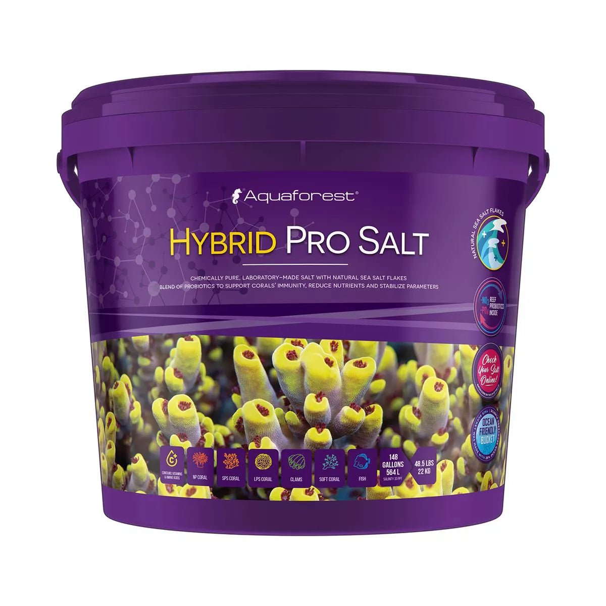 Aquaforest Hybrid Pro Salt Mix - Premium Marine Aquarium Salt for Reef Tanks & Coral Growth | Perfect for Saltwater Fish Tanks, Reef Aquariums, and Coral Propagation