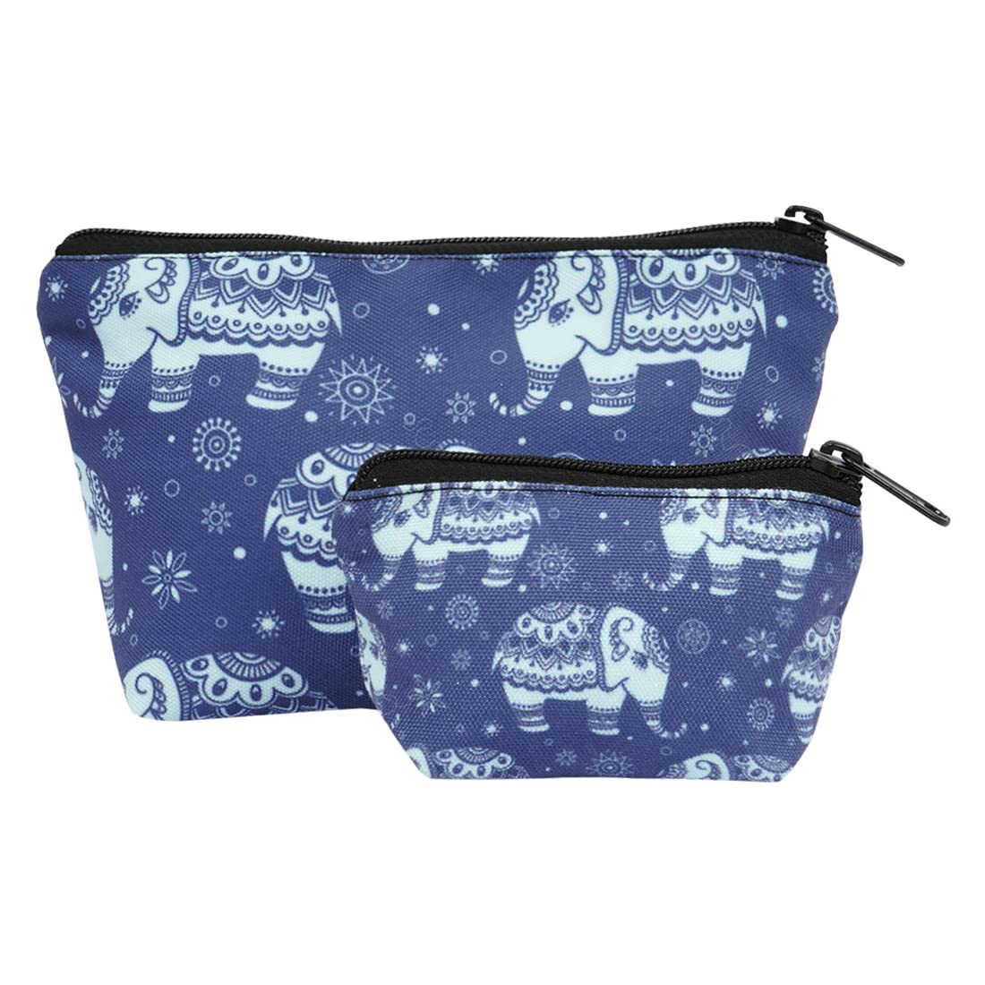 Crazyify Printed Makeup Pouch Set of 2 - Waterproof Cosmetic Bag & Travel Toiletry Organizer for Women | Perfect for Travel, Gym, and Daily Essentials Storage