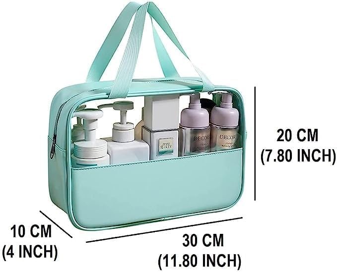 Qrex Women's Premium Waterproof Makeup Bag | Travel Cosmetic Organizer & Toiletry Pouch for Girls | Washable Storage Case for Bath Accessories, Grooming Kit & Beauty Essentials | Perfect for Travel, Gym & Daily Use (Medium, Dry Green)