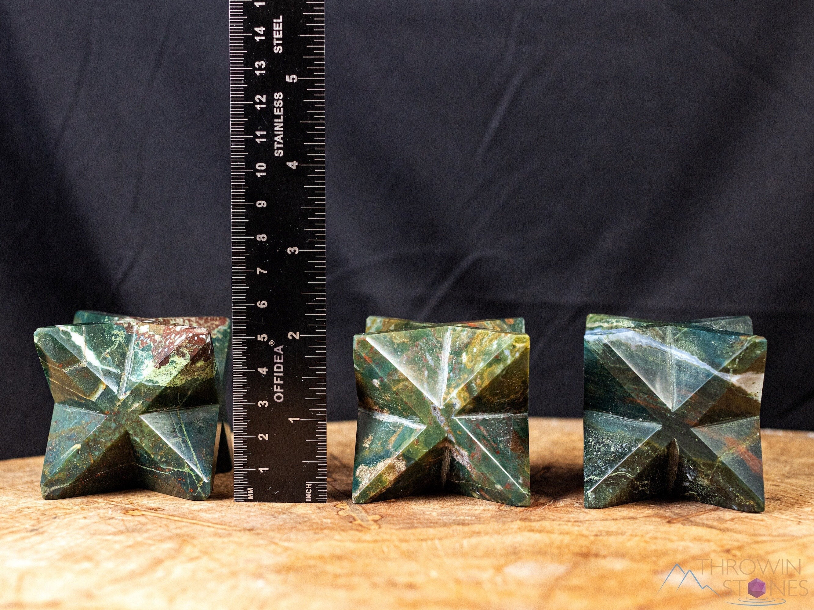 Healing Heliotrope Bloodstone Crystal Merkaba Star - Sacred Geometry Metaphysical Stone for Meditation, Energy Work & Spiritual Healing | E2148