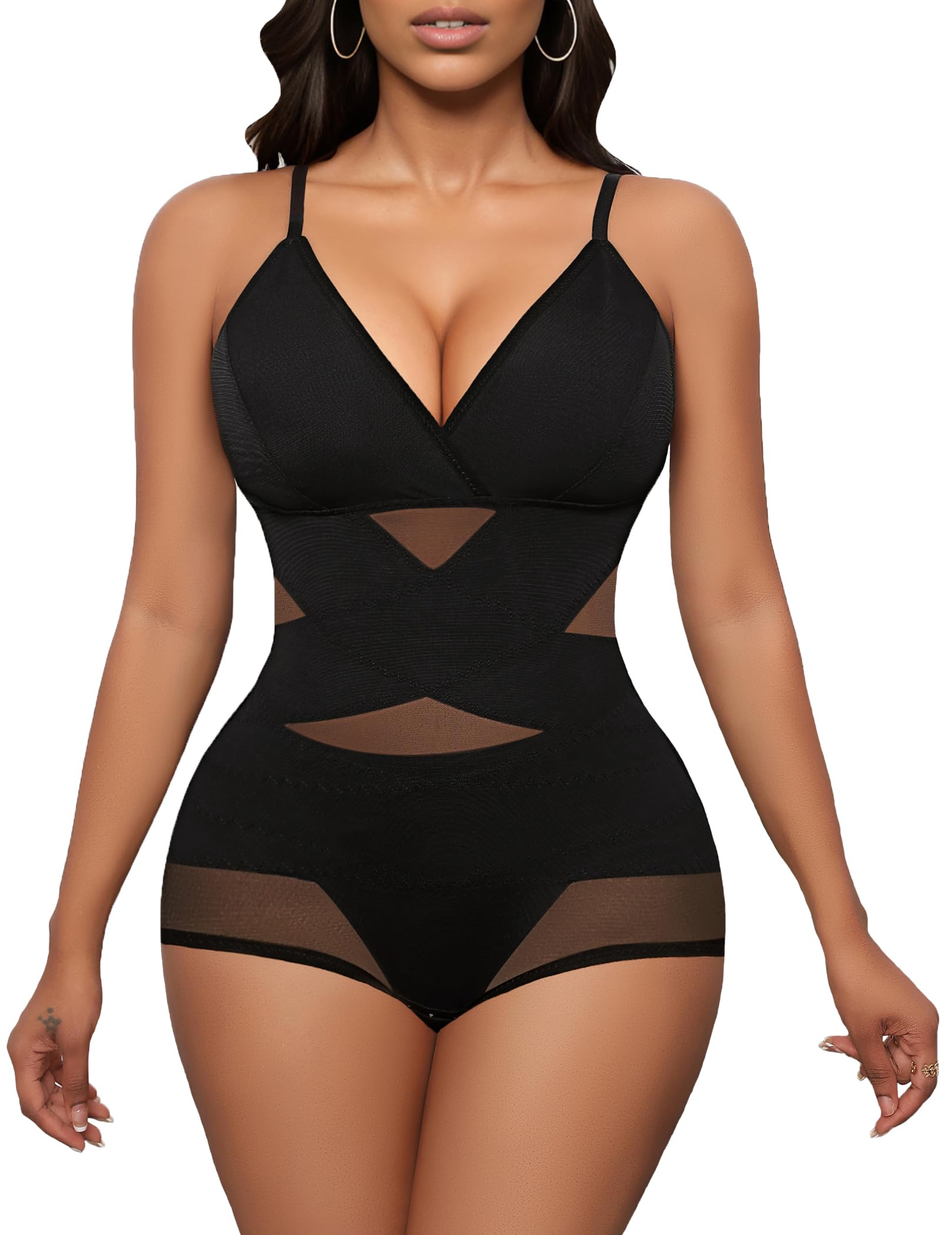 Avidlove Women's Tummy Control Shapewear Bodysuit - Plus Size Body Shaper with Snap Crotch for Smooth Silhouette | Perfect for Dresses, Workwear & Special Occasions