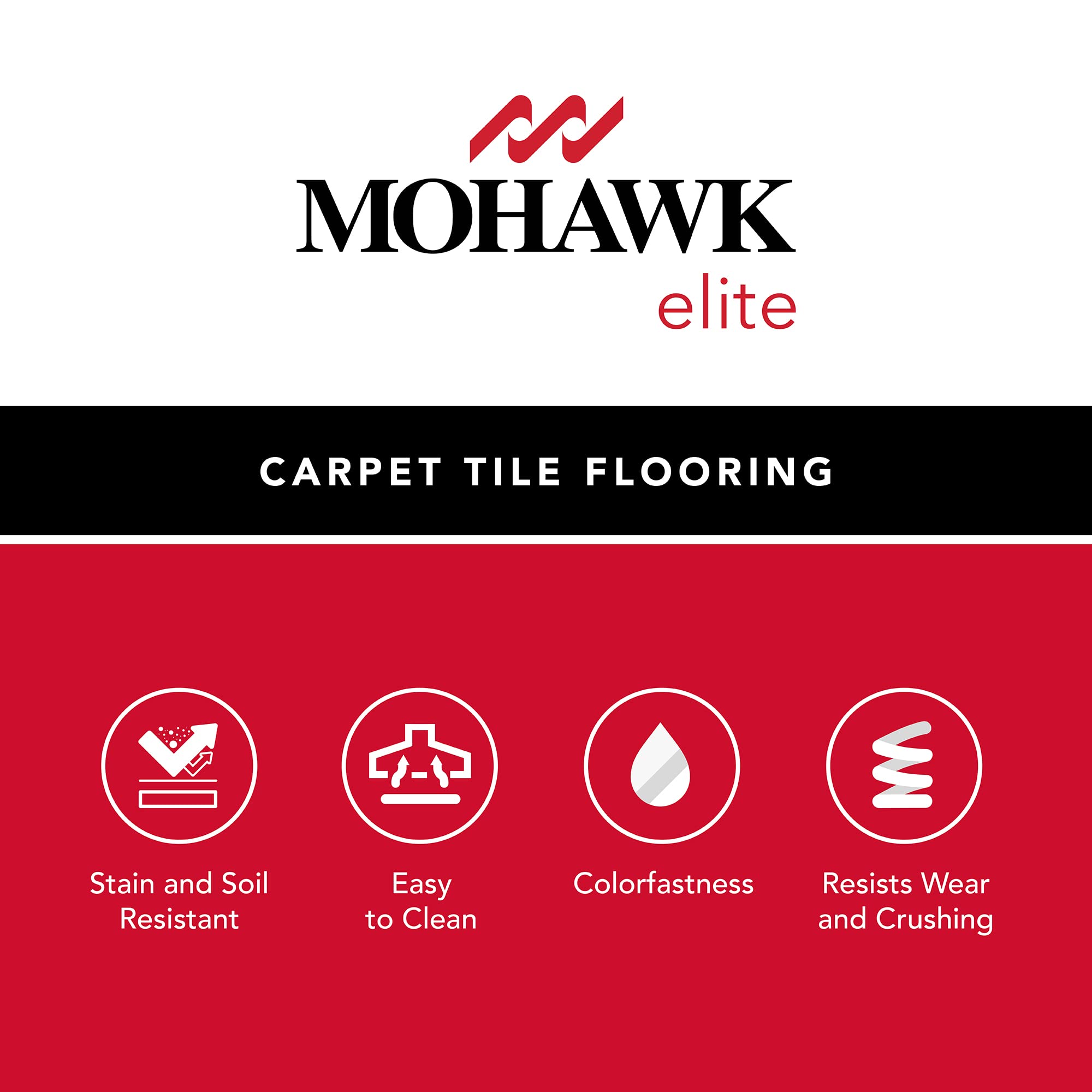 Mohawk Elite 24x24 Inch Berber Loop Pile Carpet Tiles - 0.1