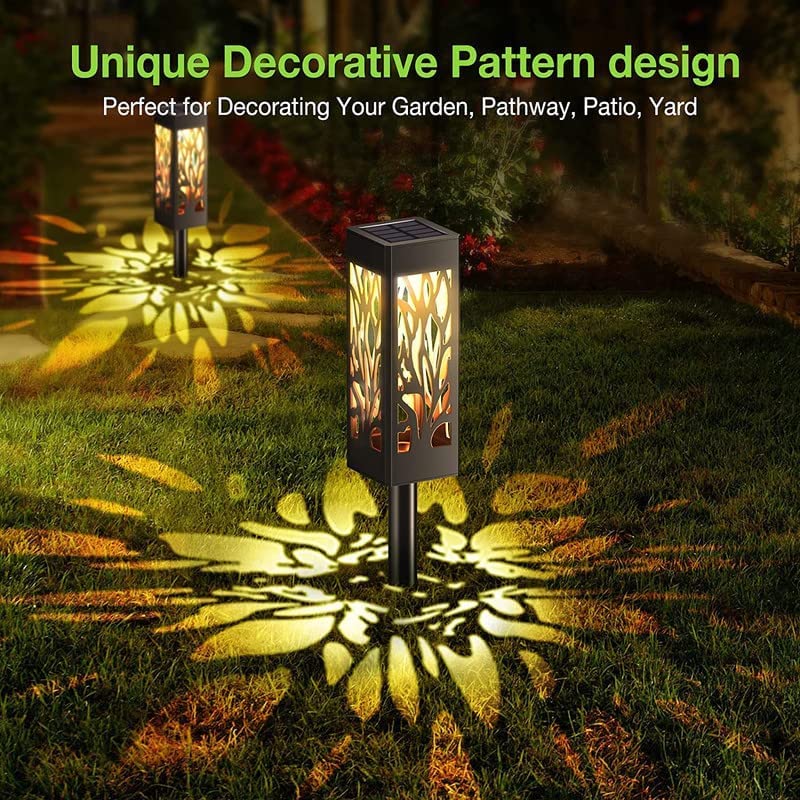 LETMY Solar Lights Outdoor - IP65 Waterproof Solar Pathway Lights, Auto On/Off Solar Garden Lights for Driveway, Patio, Yard, Lawn & Walkway - 6 Pack Solar Landscape Lighting for Garden Decor & Nighttime Safety