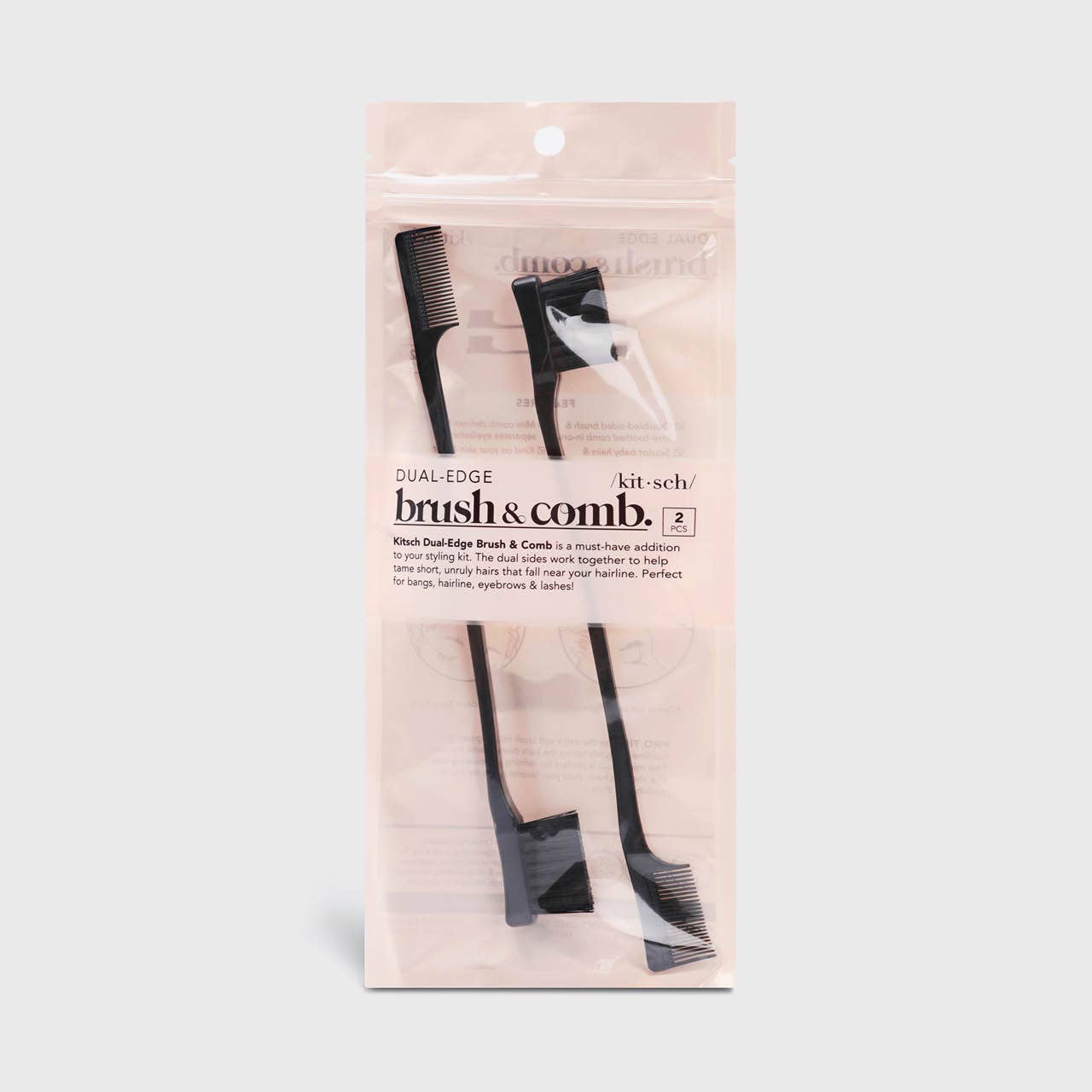 Edge Brush and Comb Set - 2 Piece Hair Styling Kit for Detangling, Smoothing & Styling - Perfect for Home, Salon & Travel Use