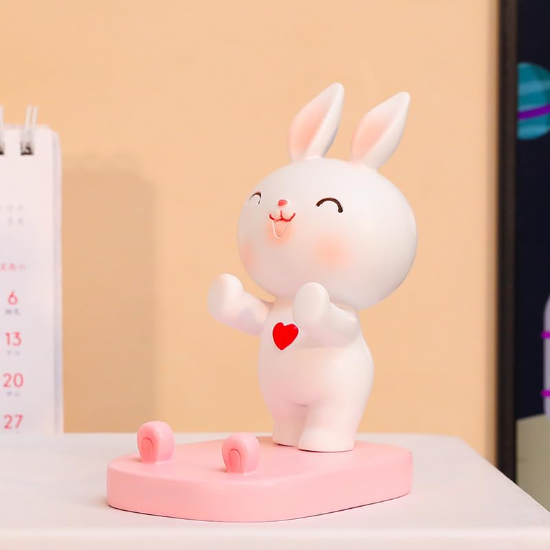 Cute Rabbit Phone Holder - Creative Home Decor for All Smartphones (Pink) - Perfect for Desk & Gift