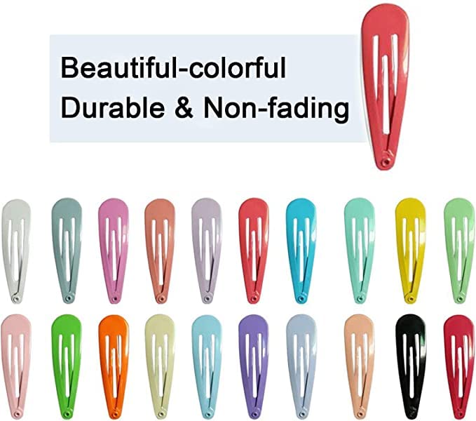 Ezume® 48 Pcs No Slip Metal Snap Hair Clips for Girls, Kids & Women - Cute Candy Color Barrettes for School, Party & Everyday Hairstyles
