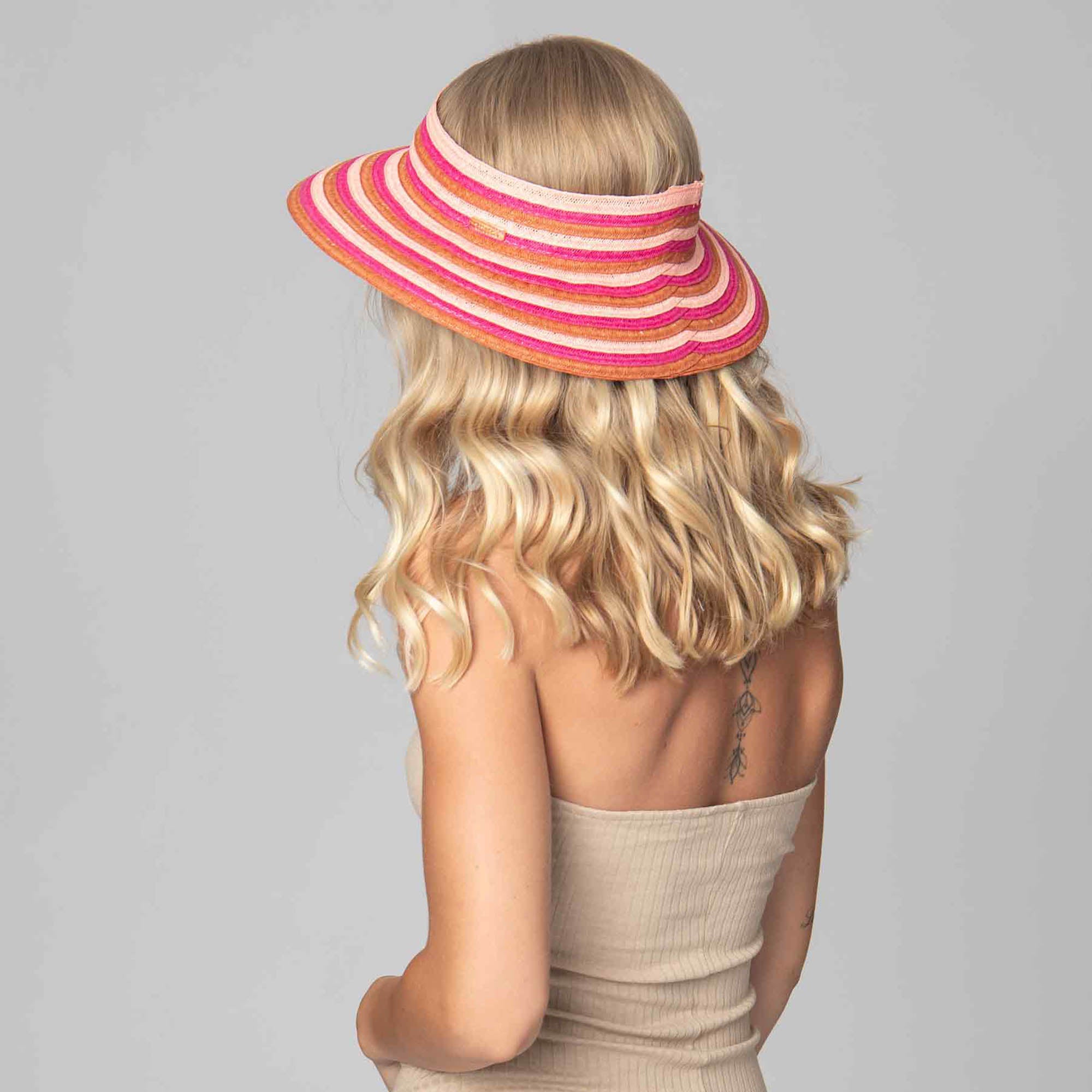 Trina Turk Marjorie Rollup Visor TTT1029 - Stylish Sun Hat for Women, UPF 50+ UV Protection, Foldable & Packable for Travel, Beach, Golf, and Outdoor Activities
