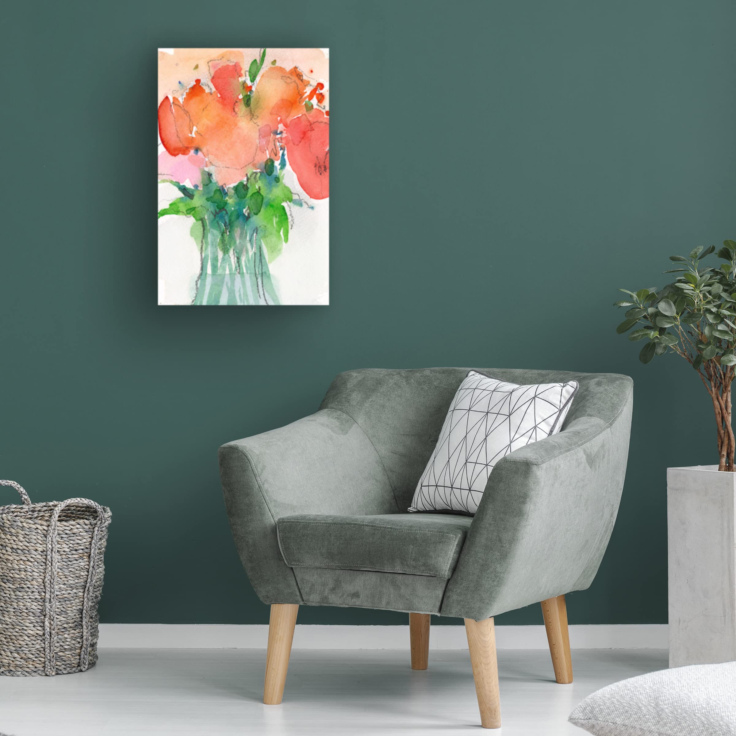 Samuel Dixon 'Cheerful Bouquet II' Floral Canvas Wall Art Print - 16x24 Inches - Vibrant Home Decor for Living Room, Bedroom & Office