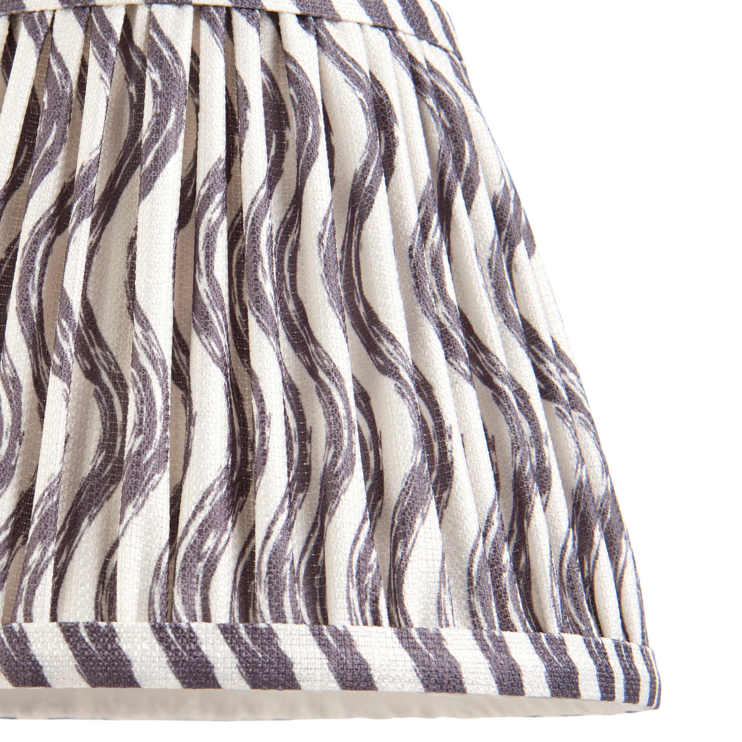 Bibury Blue Table Lamp with 20cm Pearl Grey Ripple Shade - Elegant Home Office & Bedroom Lighting Decor