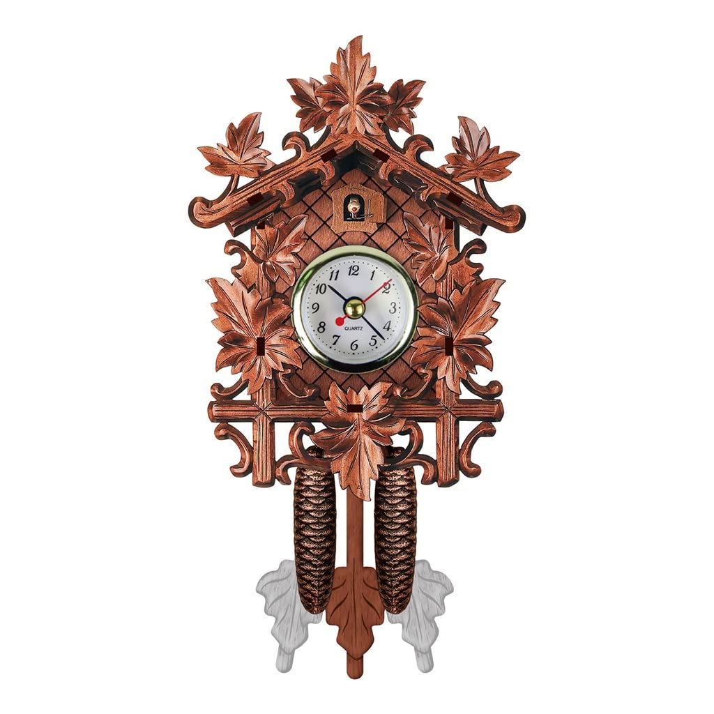Vintage Cuckoo Wall Clock with Chime & Alarm - Handcrafted Wooden Retro Clock for Living Room, Bedroom Decor - Perfect Home & Office Decoration, Gift Idea
