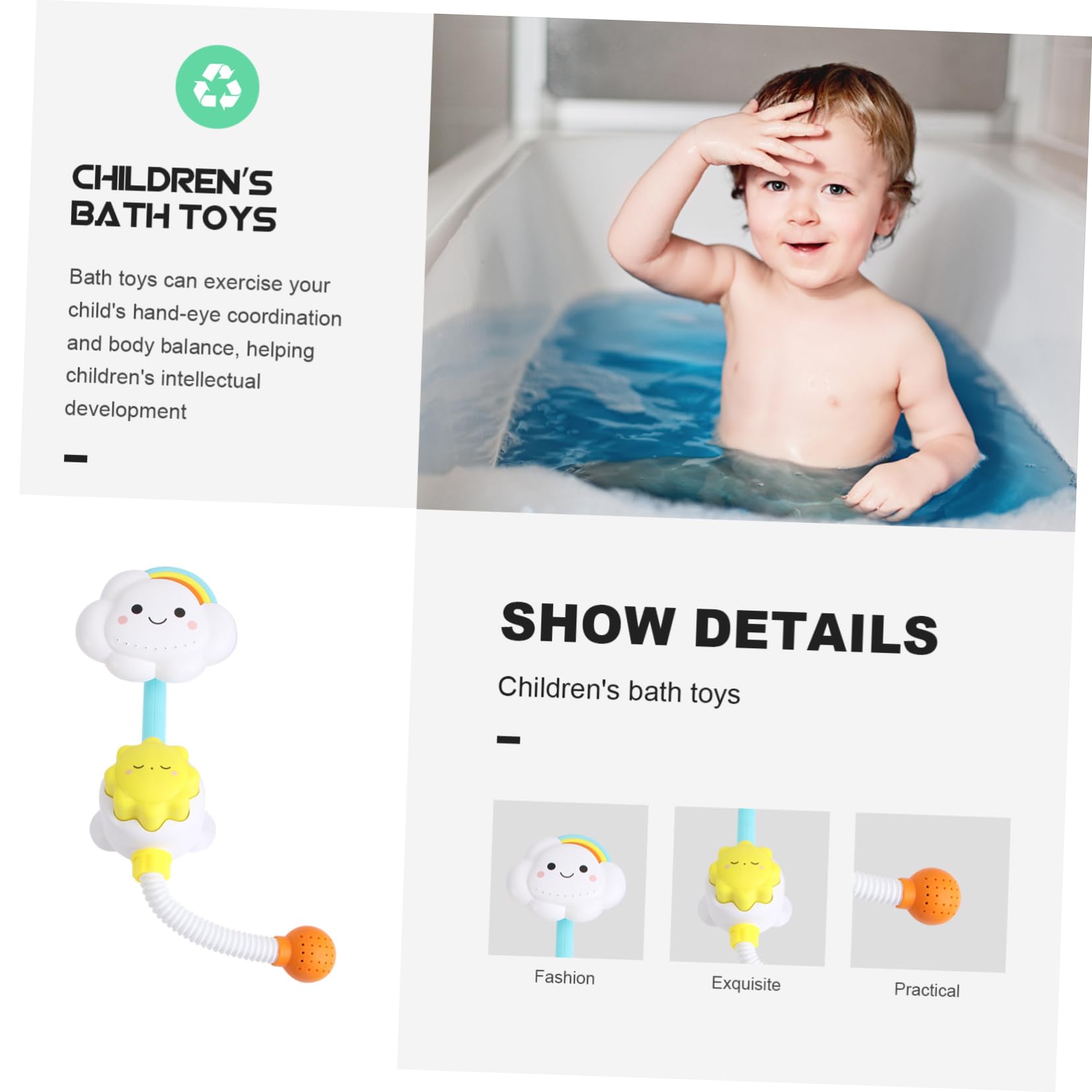 UPKOCH 3-Piece Bath Toys Set - Water Sprinkler, Squirt & Spray Toys for Kids - Fun Pool, Beach & Bathtub Playtime - Perfect for Outdoor Water Games & Toddler Bath Time