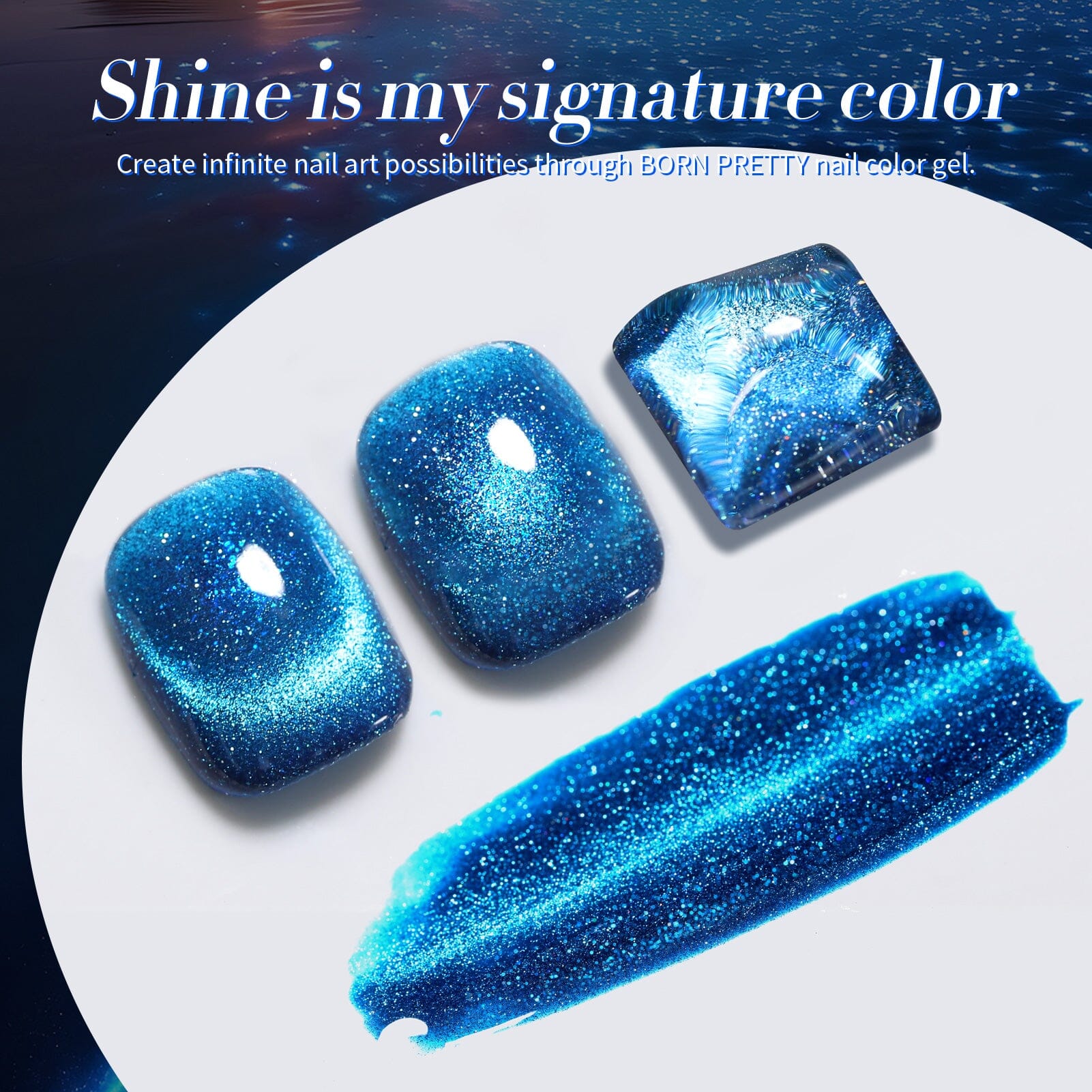 Blue Reflective Cat Magnetic Gel Polish 15ml - Long Lasting UV LED Nail Polish for Salon & Home Manicure - Perfect for Nail Art, Parties & Special Occasions