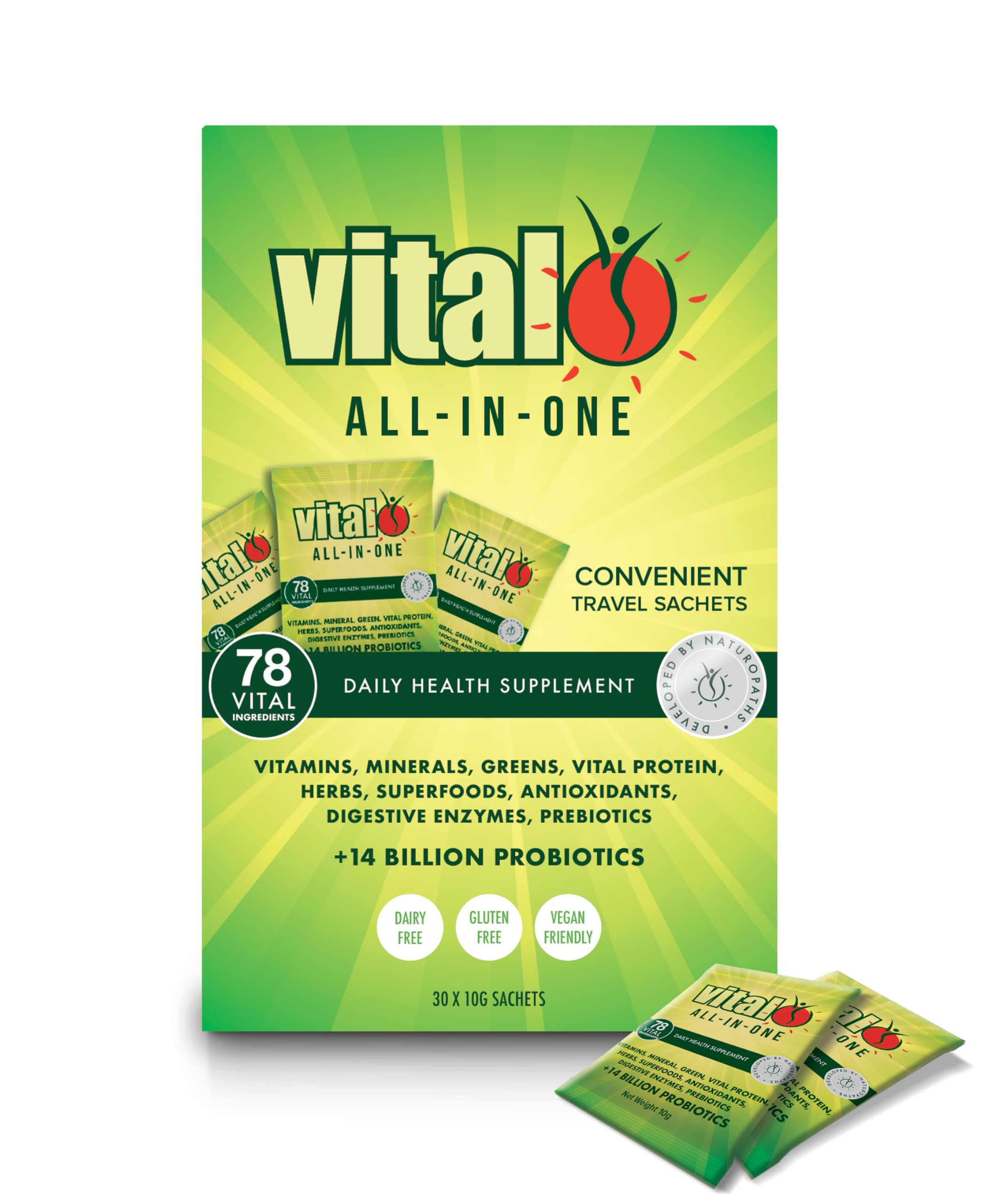 Vital Greens Superfood Powder - 10g | Organic Greens Supplement for Energy & Detox | Perfect for Smoothies, Juices & Daily Wellness Boost