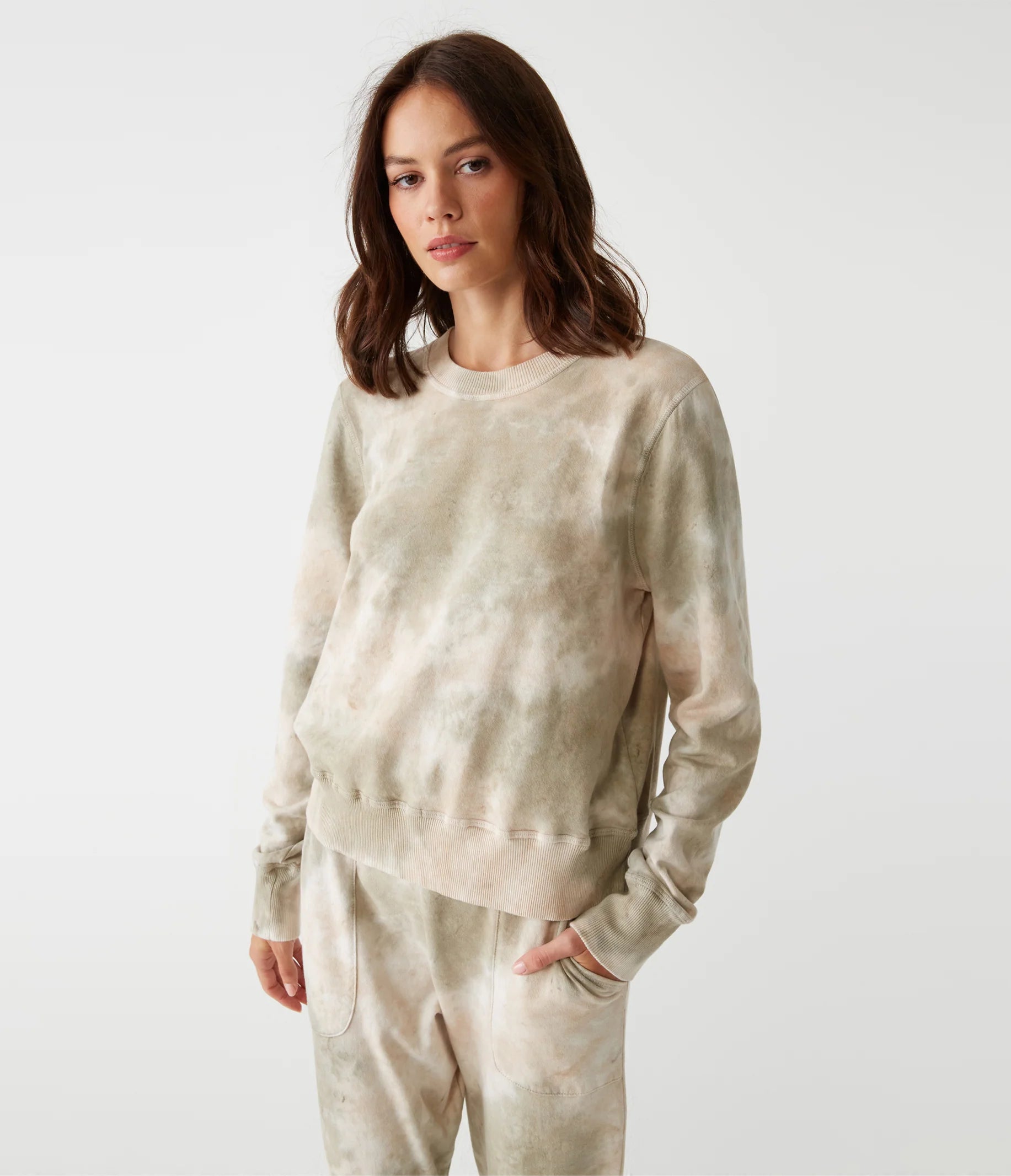 Comet Double Dye Pullover Sweatshirt - Champagne Color Combo | Soft & Stylish Women's Casual Wear for Fall & Winter | Perfect for Lounge, Travel & Street Fashion