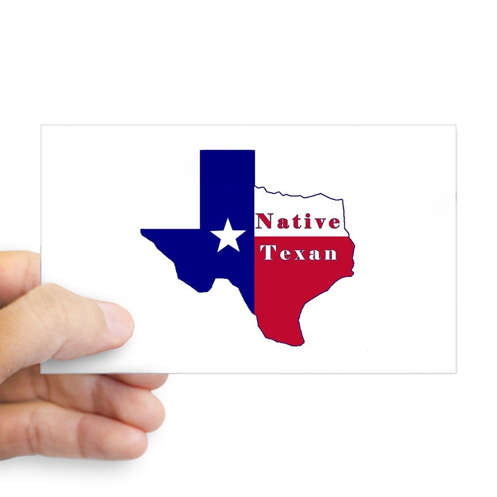 Native Texan Flag Map Sticker - Rectangle Bumper Decal for Cars, Trucks & Laptops | Show Texas Pride on Your Vehicle, Laptop or Water Bottle