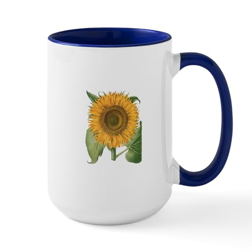 White/Navy Inside - Vintage Sunflower Basilius Besler Mugs