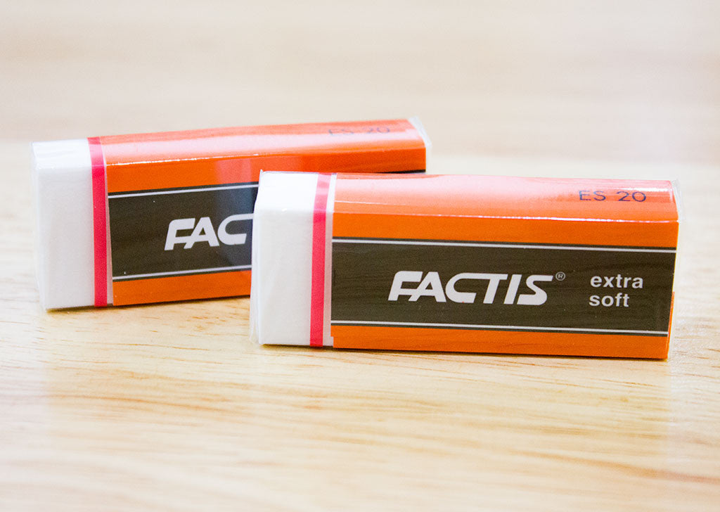 Factis ES20 White Eraser - Extra Soft, Smudge-Free Erasing for Artists & Students | Perfect for Sketching, Homework & Office Use