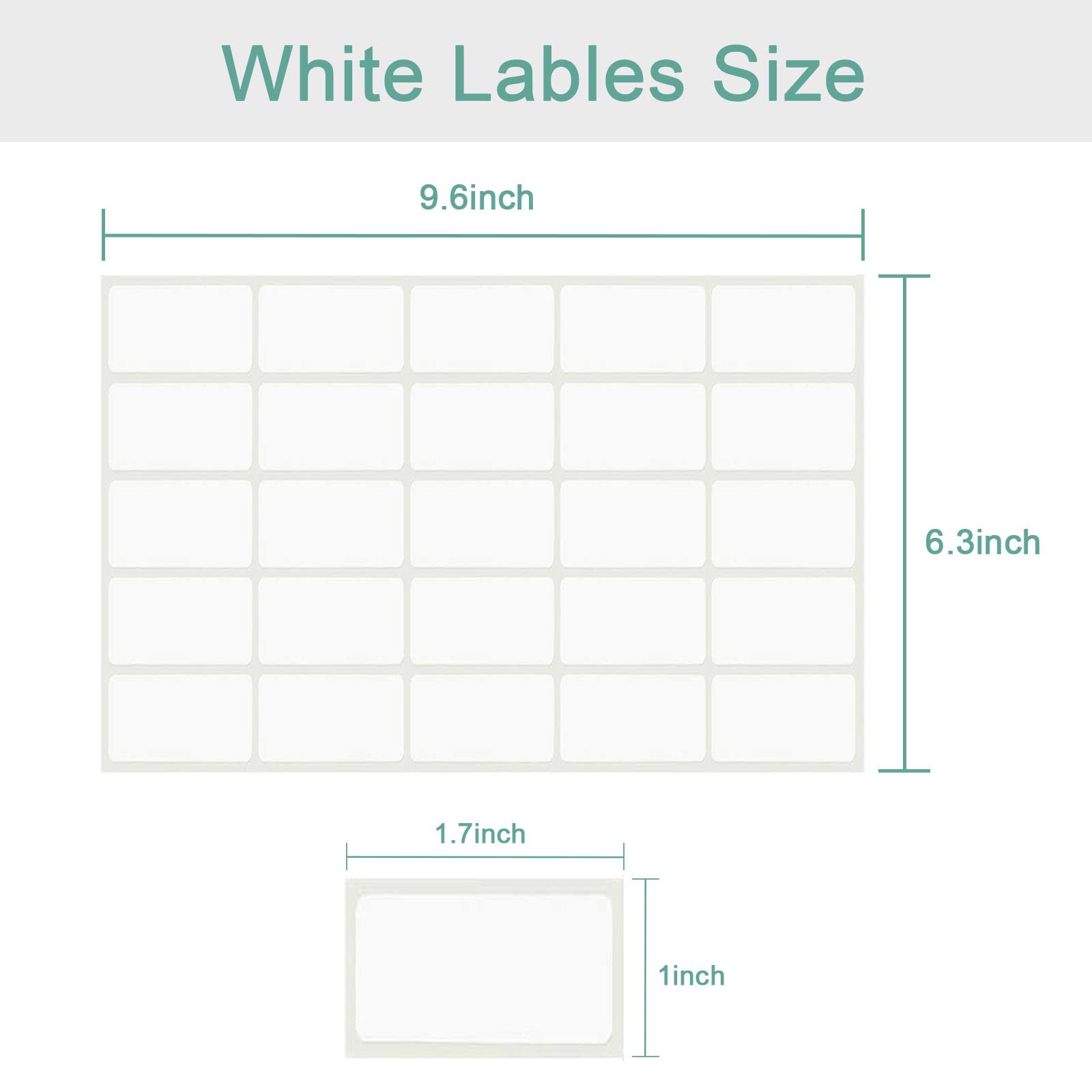 HOSSIAN 1x1.7 Inch White File Folder Labels - 450 Pack for Office Organization