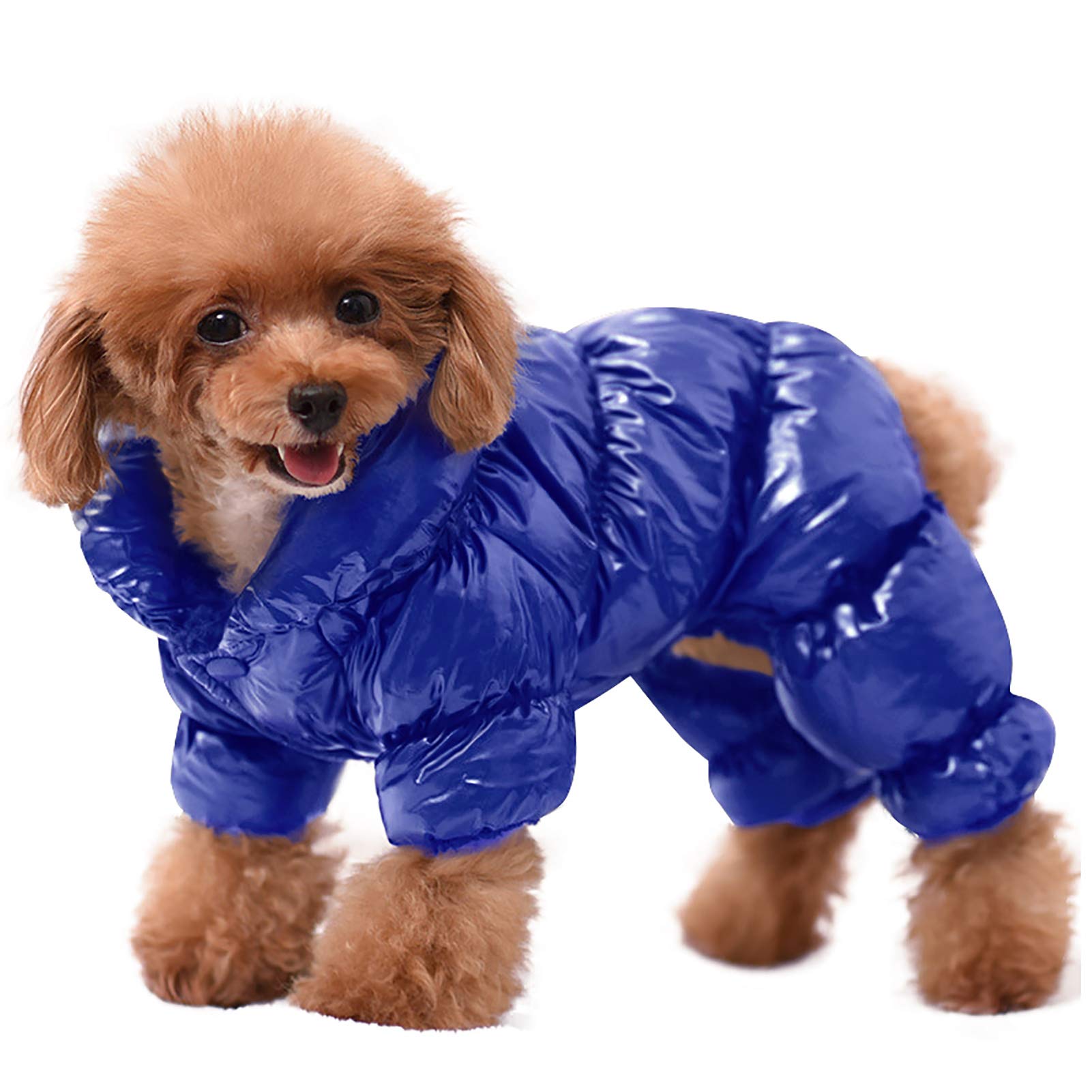 **AOFITEE Waterproof Winter Dog Coat - Windproof Full Body Snowsuit with Fleece Lining, Puffer Down Jacket for Small Dogs, Cold Weather Protection (Blue, XL) - Perfect for Outdoor Walks, Snow Play & Winter Adventures**