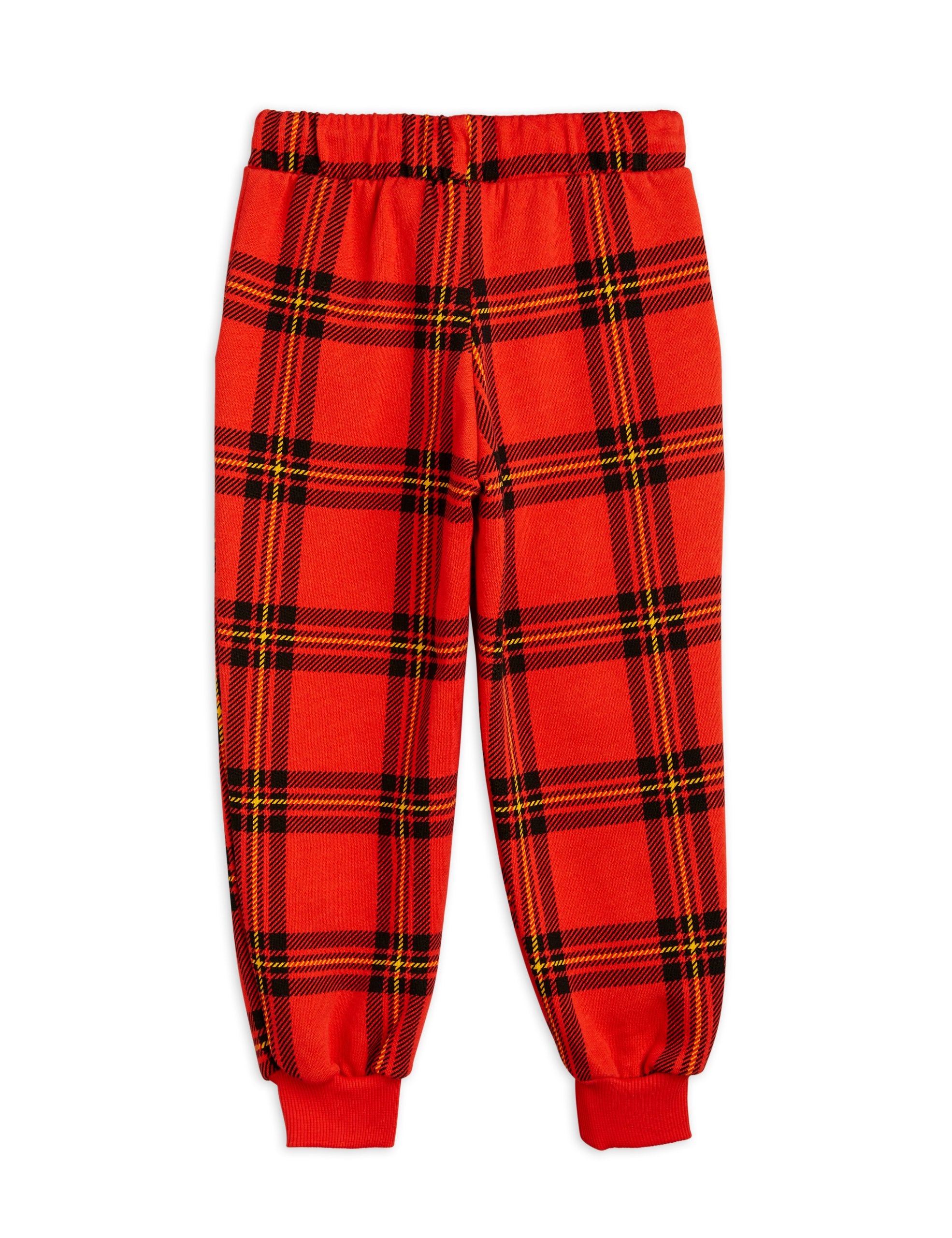 Mini Rodini Check AOP Sweatpants for Kids - Soft Red Joggers for Boys & Girls | Perfect for Playdates, School & Casual Outings