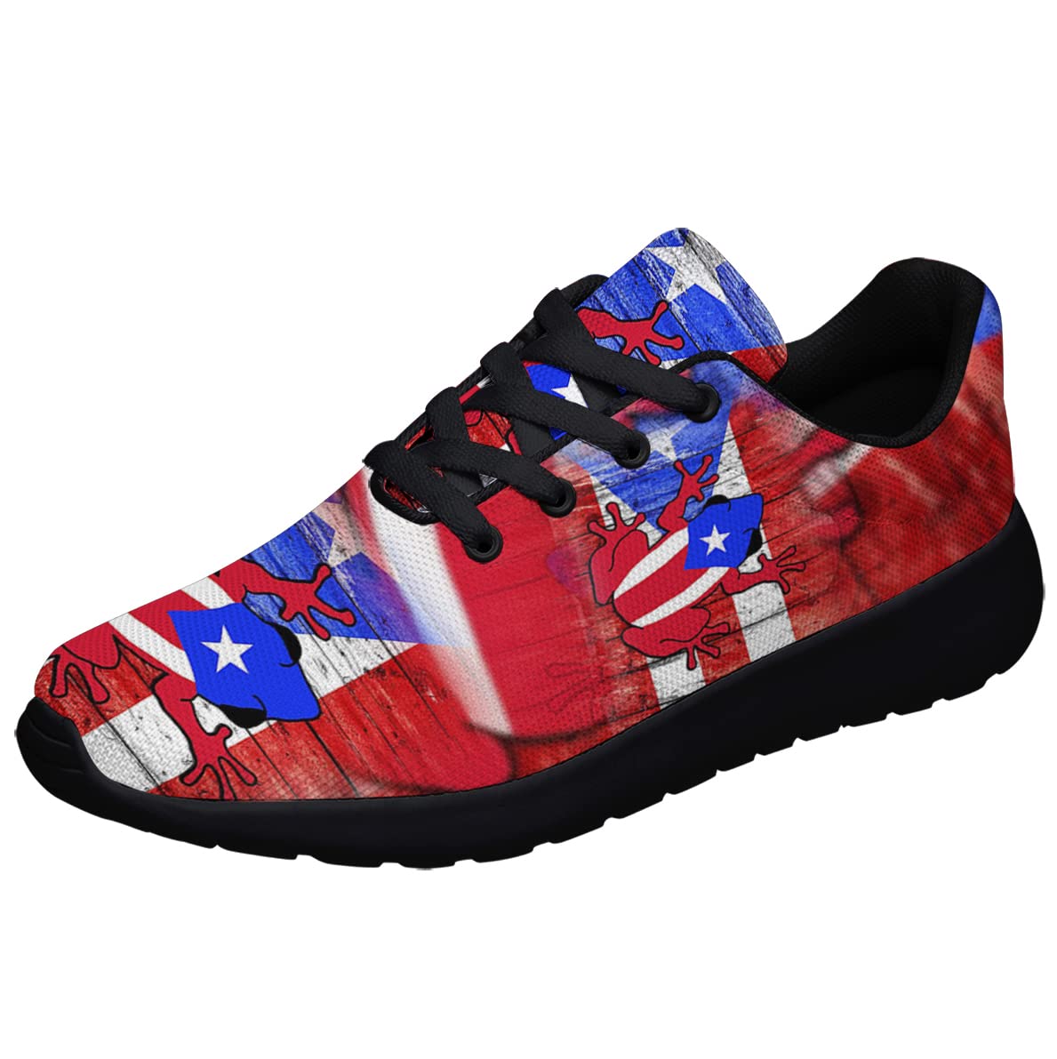 Sonzj-II Unisex Tennis Shoes - Athletic Fashion Sneakers with Puerto Rico Flag Design for Men & Women - Perfect for Gym, Walking, Hiking, Jogging, Running & Travel | Lightweight Comfortable Sports Shoes for Casual Wear & Outdoor Activities