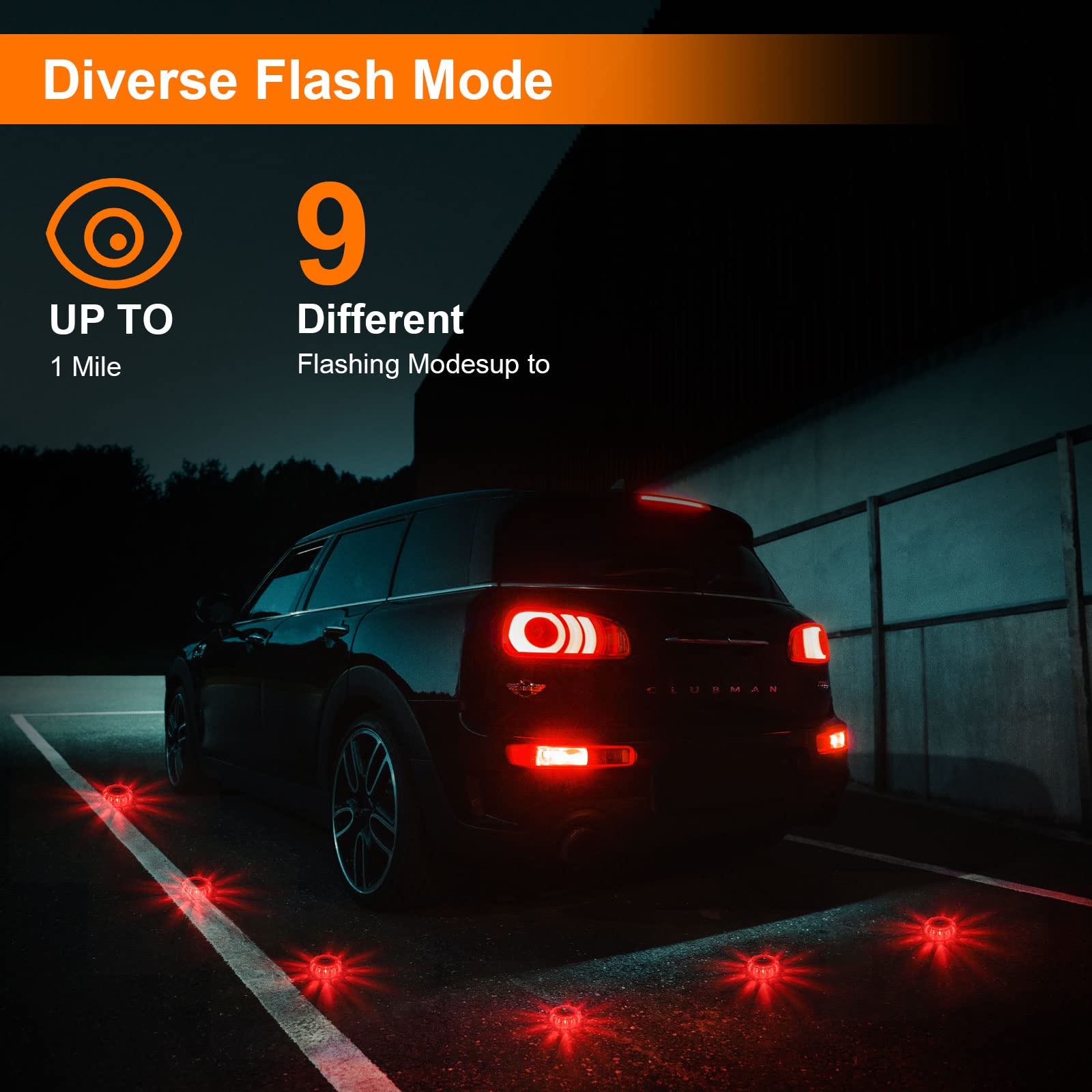 GARVEE 3 Pack USB Rechargeable LED Road Flares - Emergency Warning Lights for Roadside Safety, Magnetic Base & Hook for Cars, Trucks, Boats - Includes 1 USB Car Charger & Batteries - Perfect for Nighttime Breakdowns, Camping & Marine Emergencies