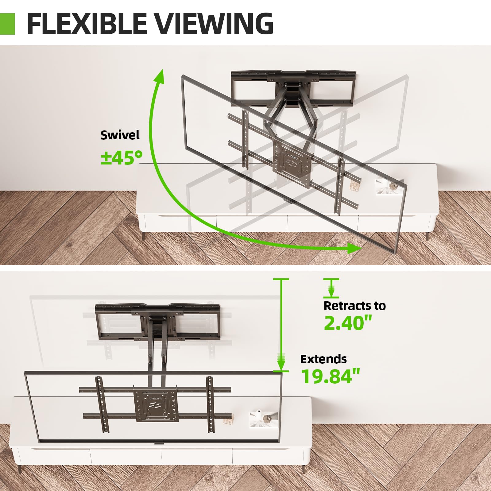 Heavy Duty TV Wall Mount Bracket for 32-105 Inch TVs up to 165lbs - 8