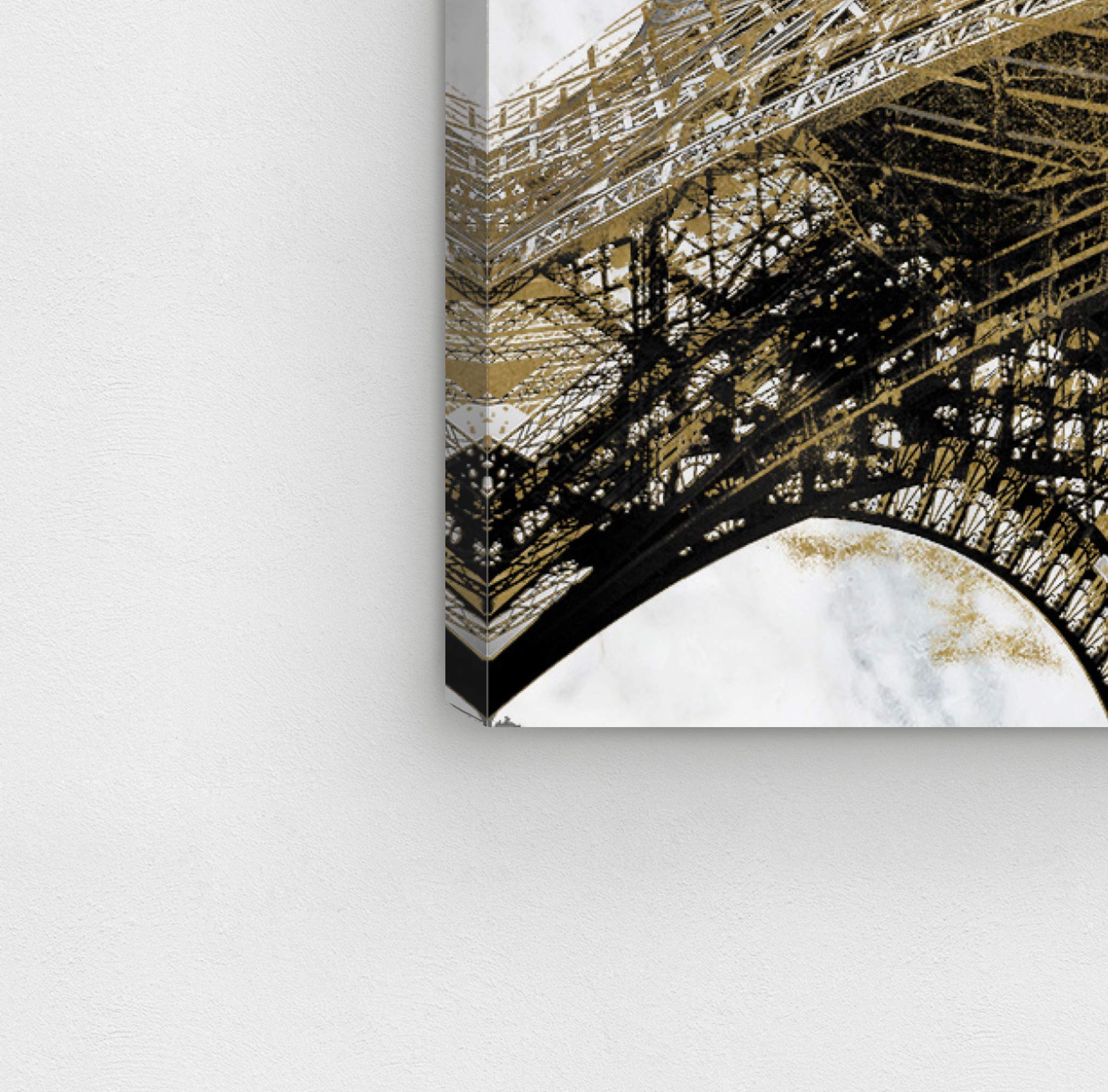 Oliver Gal Artist Co. Eiffel Marble Architecture Wall Art Canvas Print - 24x36 Inch Gold & White Home Decor - Perfect for Living Room, Bedroom & Office Wall Decoration