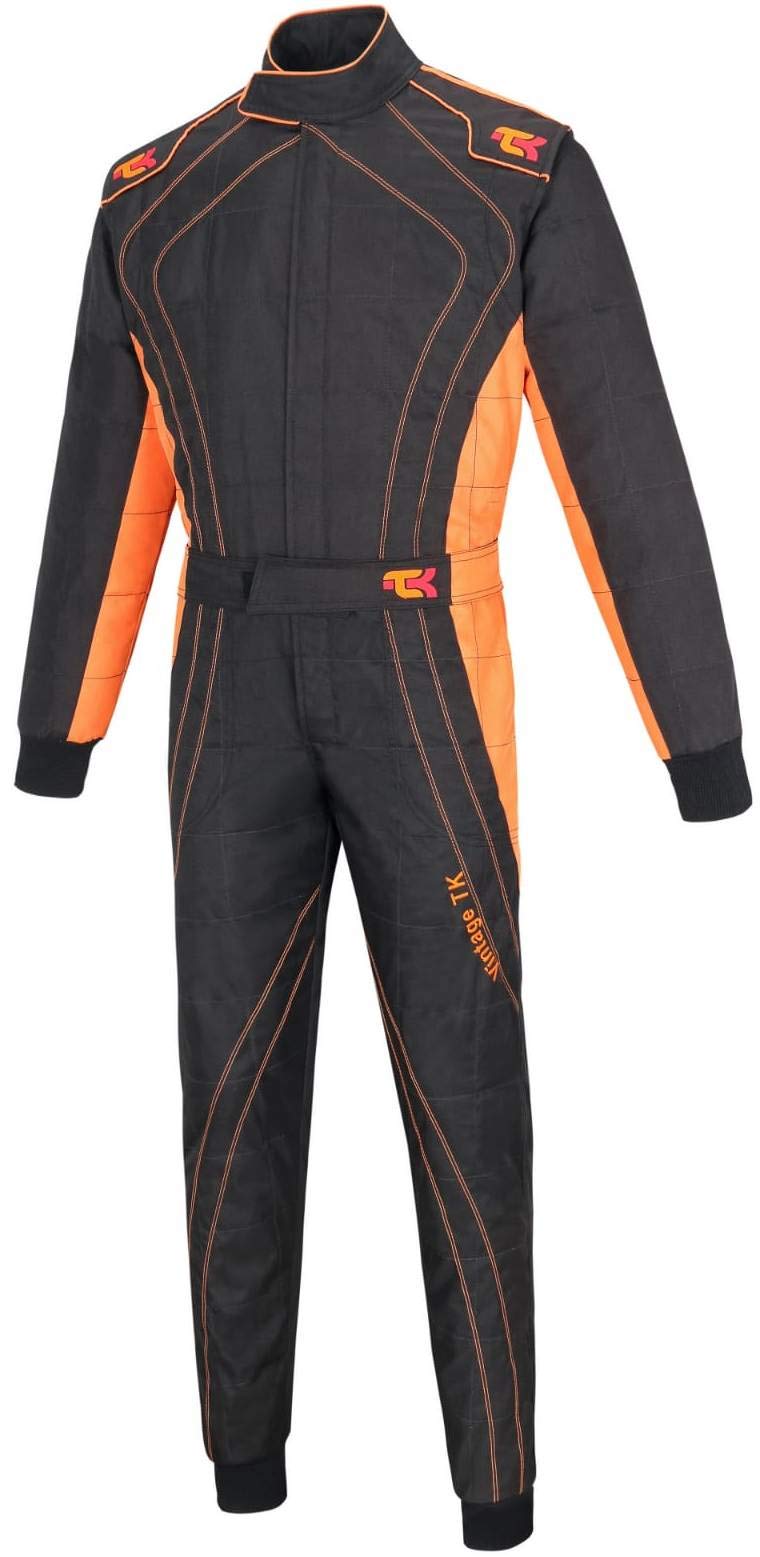 High-Performance TK Adult Karting Suit - One Piece Cordura Racing Suit for Go Kart, Rally & Track - Durable, Lightweight & Breathable for Professional and Amateur Drivers