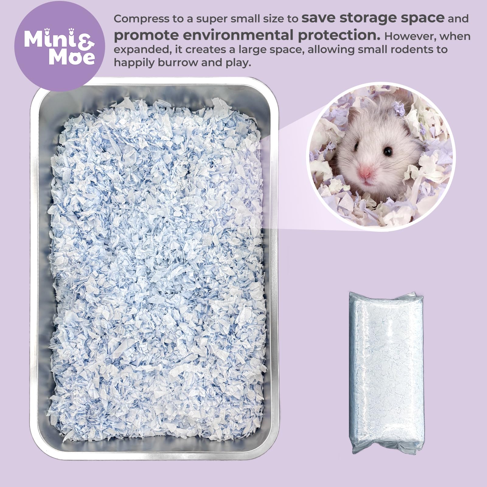 Premium Natural Paper Small Pet Bedding - Moisture Absorbent, Dust-Free for Guinea Pigs, Hamsters & Rabbits | 12L | Ideal for Cages, Nesting & Odor Control