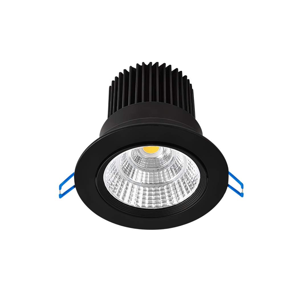 Ultra-Thin 3W LED Recessed Downlight - Black COB Ceiling Spotlight for Living Room, Porch & Cloakroom | Easy Install Embedded Wall Light for Modern Home Lighting