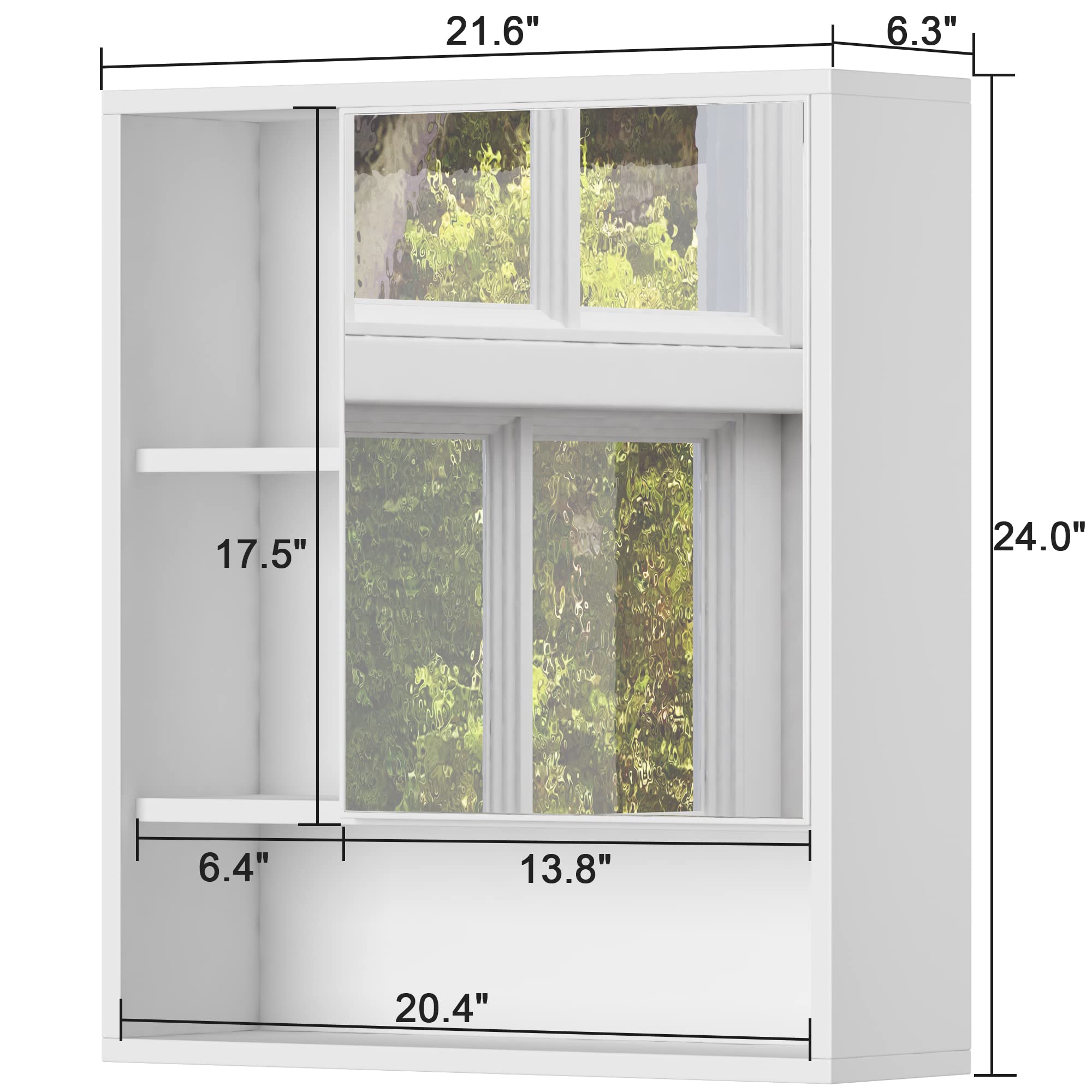 ChooChoo White Bathroom Wall Mirror Medicine Cabinet - Single Door with Adjustable Shelf, Space-Saving Over-The-Toilet Storage Organizer for Bathroom Essentials | Perfect for Small Bathrooms, Powder Rooms & Apartment Living