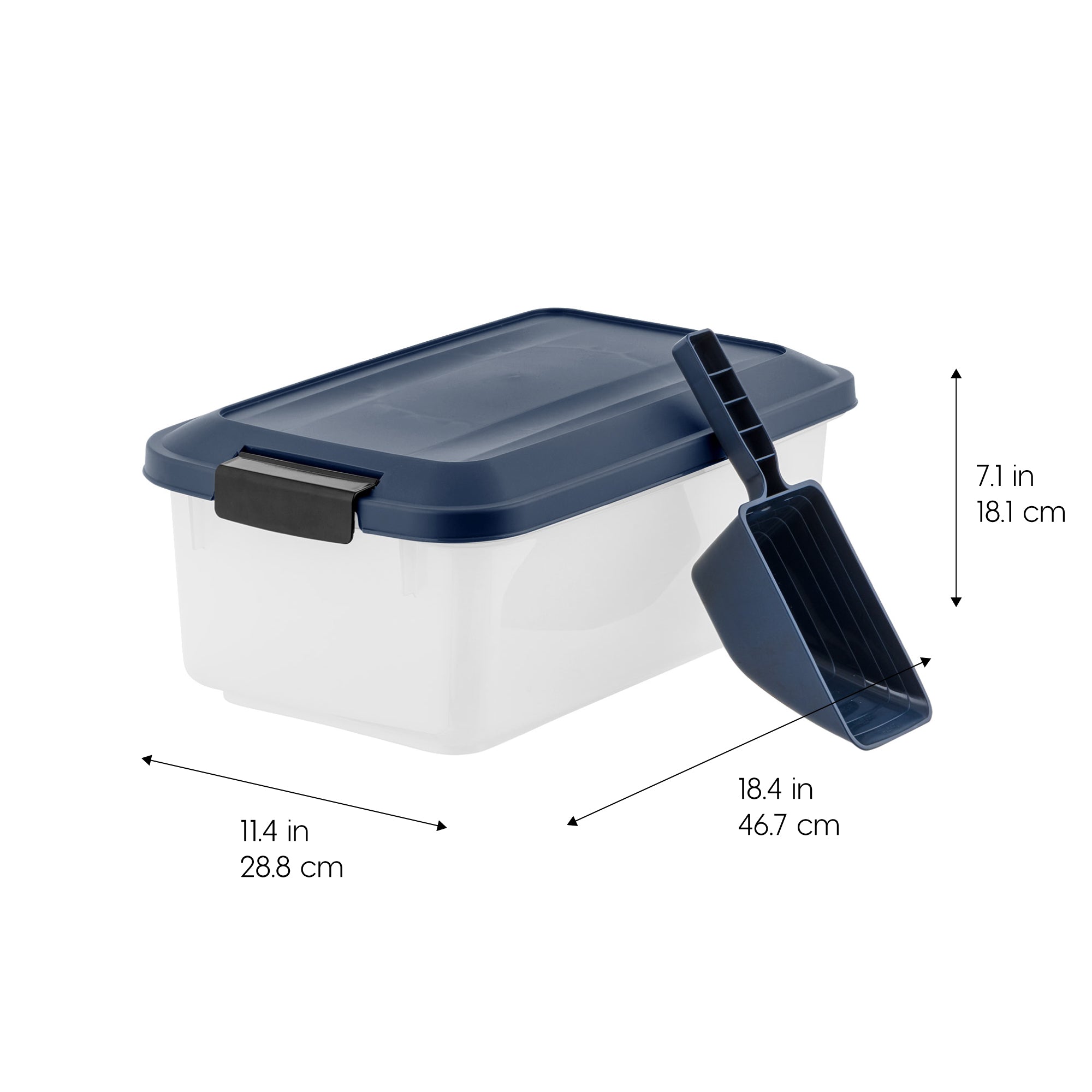 Airtight Stackable Pet Food Storage Container with Scoop - Holds Up to 14 lbs, 2-Pack - Perfect for Dry Dog & Cat Food Storage in Kitchen or Pantry