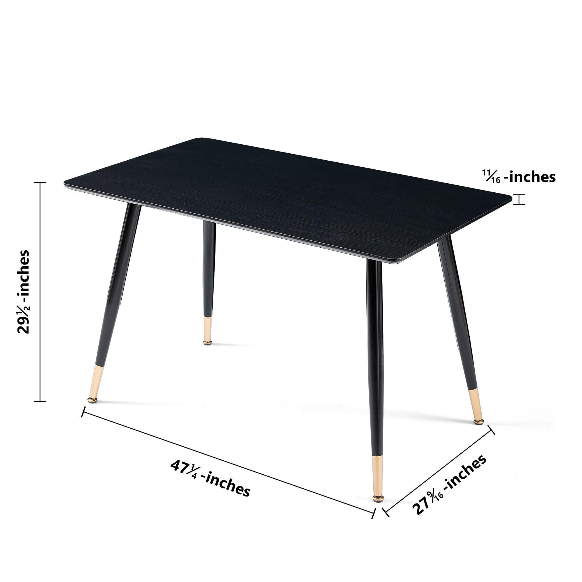Modern Black MDF Kitchen Dining Table - Stylish & Durable for Smart Homes | Perfect for Small Spaces, Apartments & Contemporary Dining Rooms