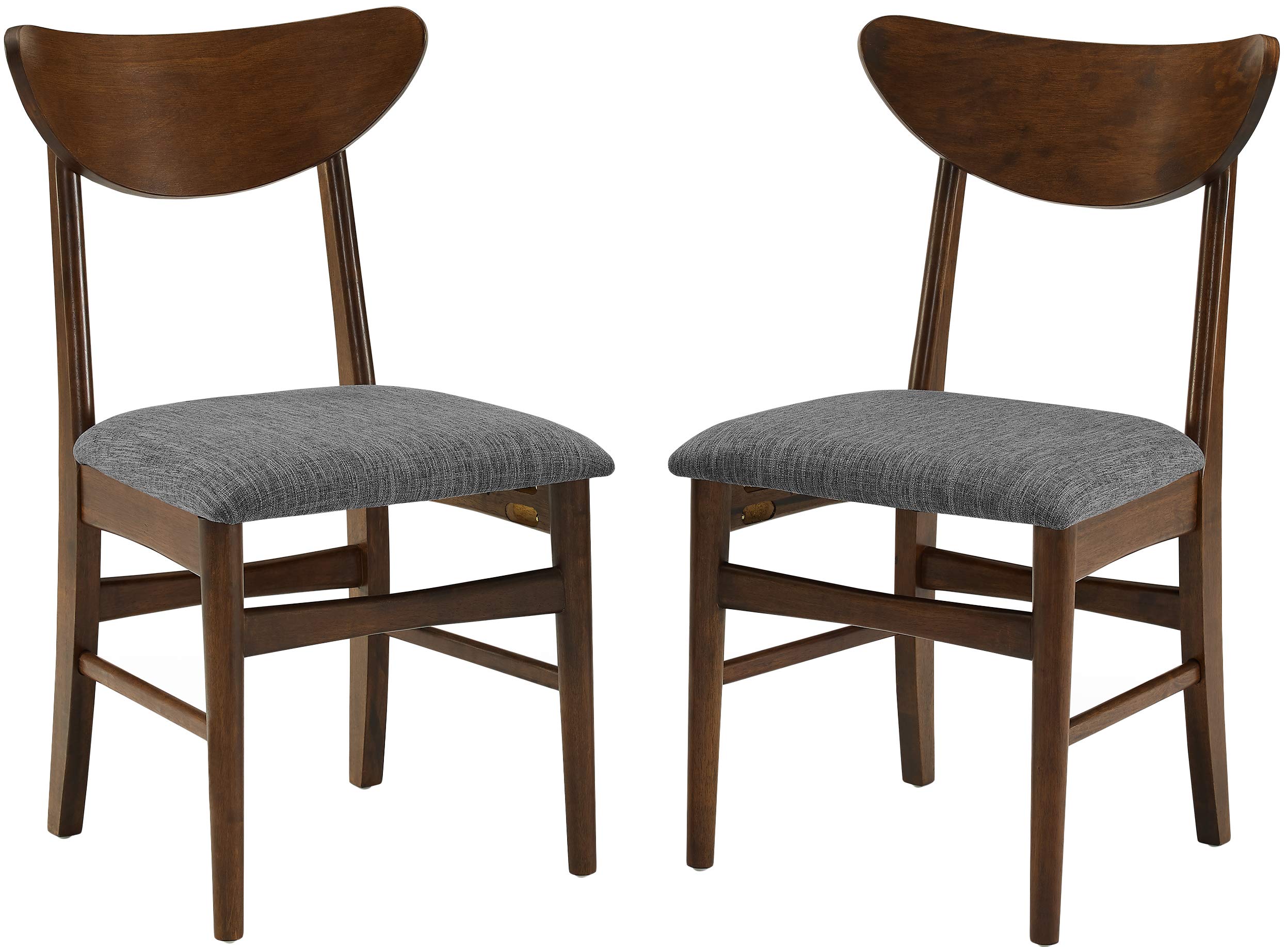 Crosley Furniture Landon Mid Century Modern Wood Dining Chairs Set of 2 - Upholstered Seat, Solid Mahogany Finish | Perfect for Dining Room, Kitchen, and Breakfast Nook