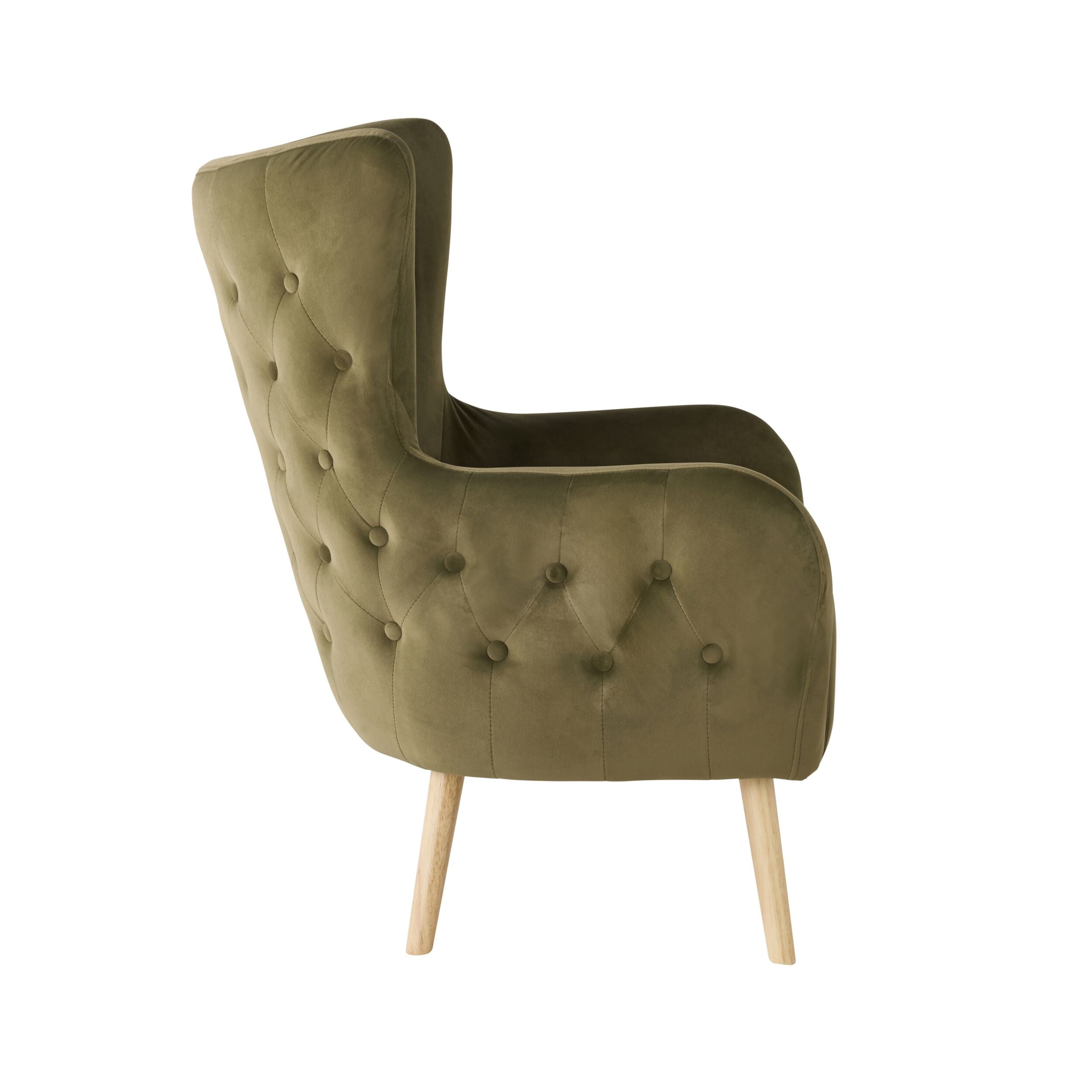 Amira Velvet Moss Occasional Chair - Elegant Accent Seating for Living Room, Bedroom, or Office Decor
